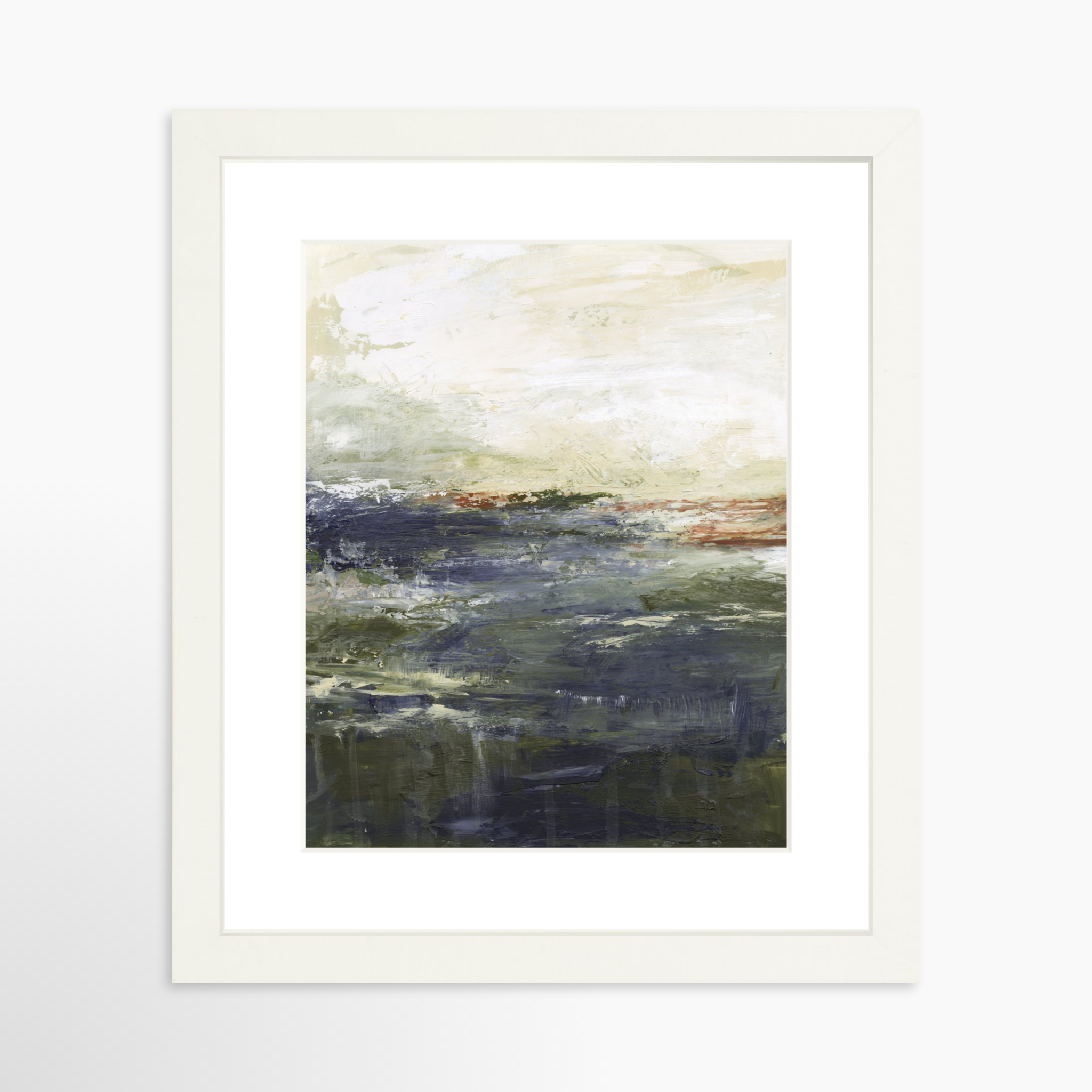 8x10 / White Frame + White Mat