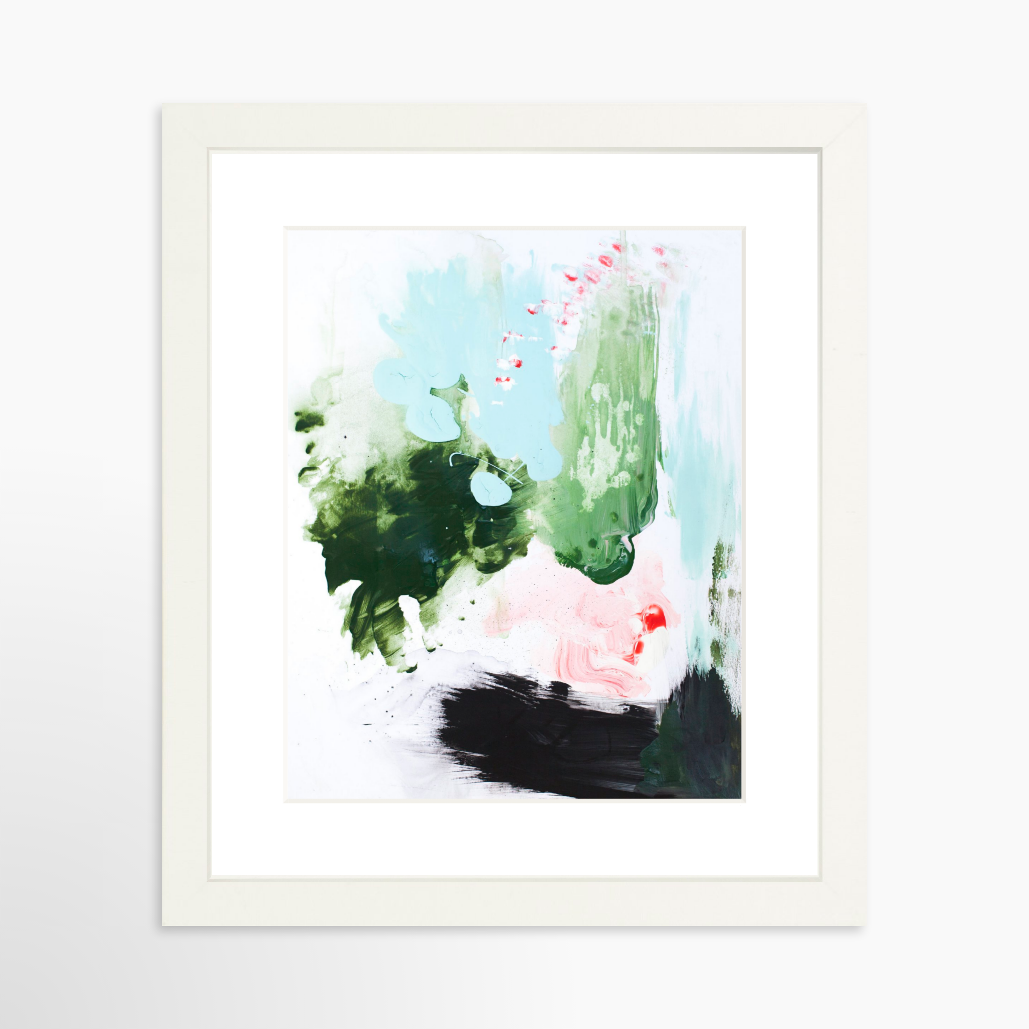 8x10 / White Frame + White Mat