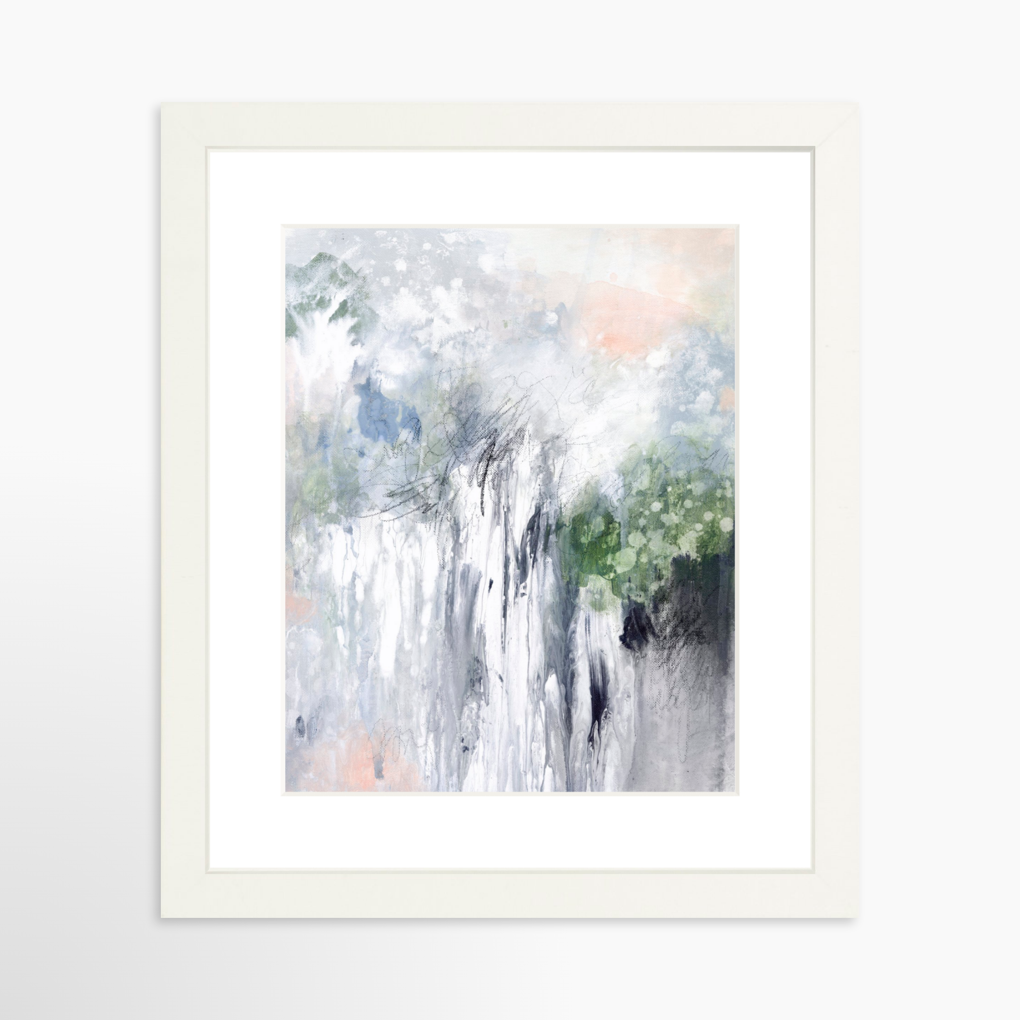 8x10 / White Frame + White Mat