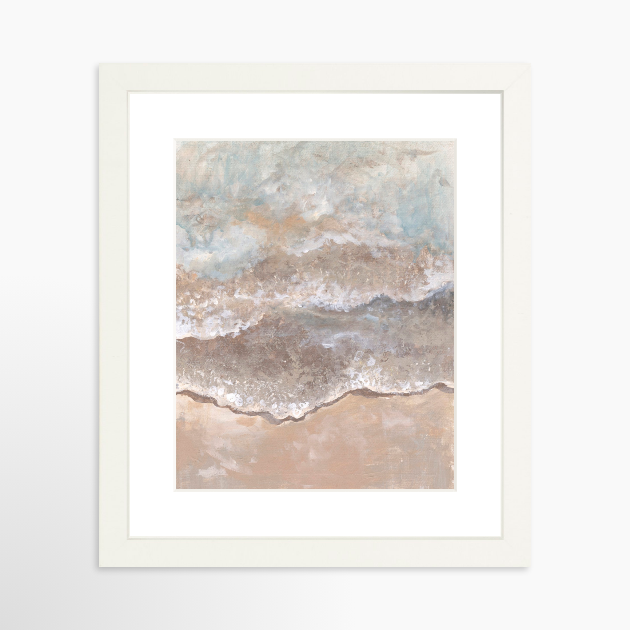 8x10 / White Frame + White Mat