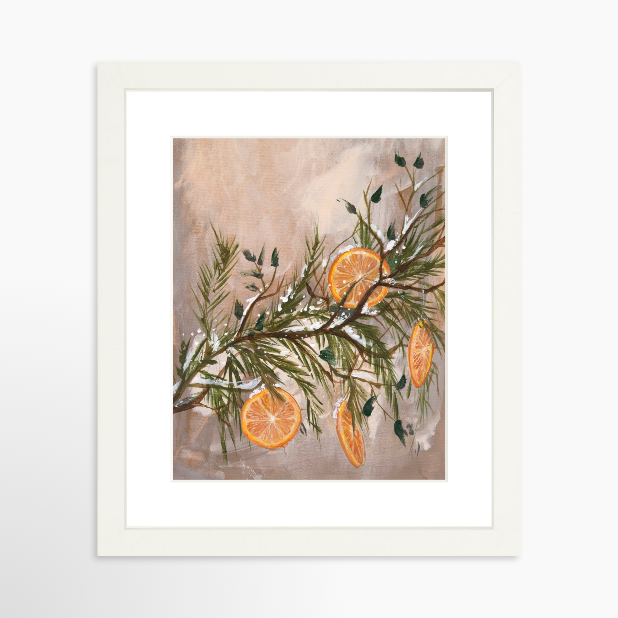 8x10 / White Frame + White Mat