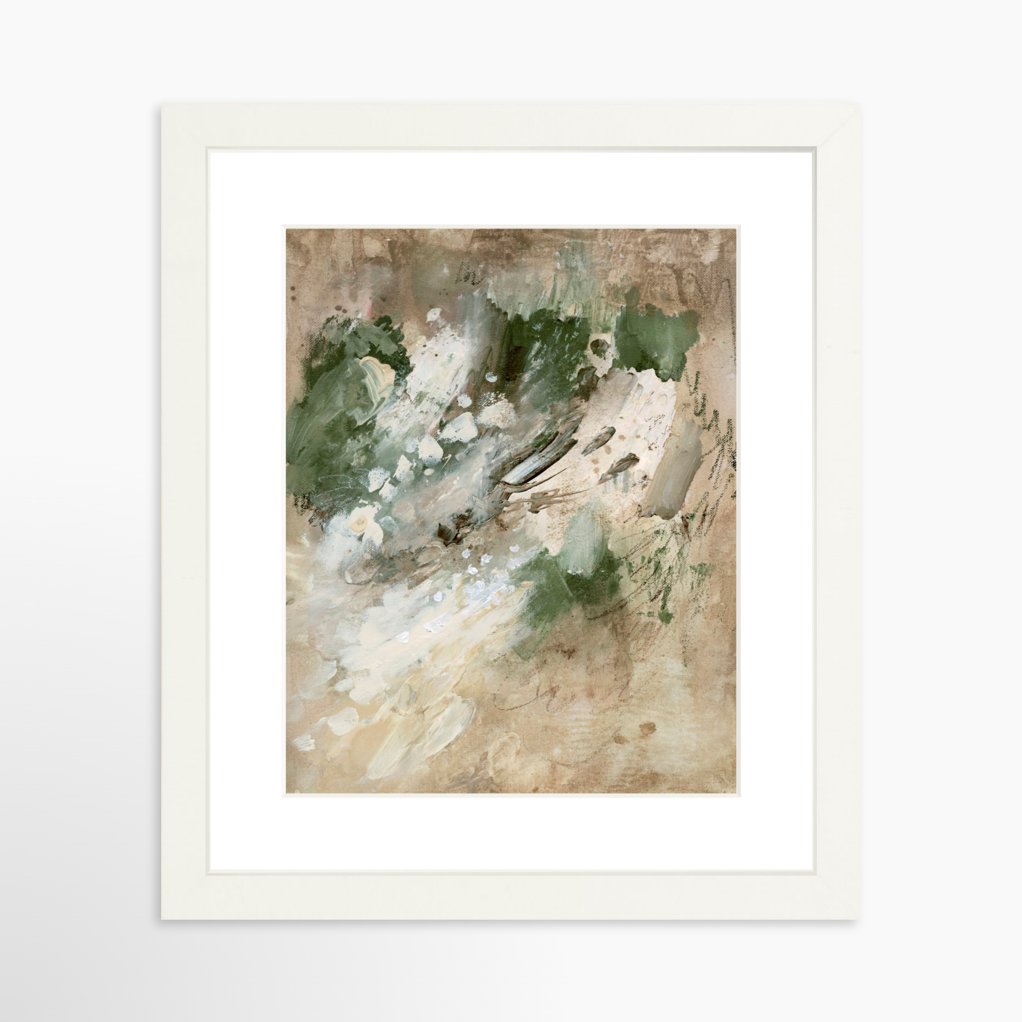 8x10 / White Frame + White Mat