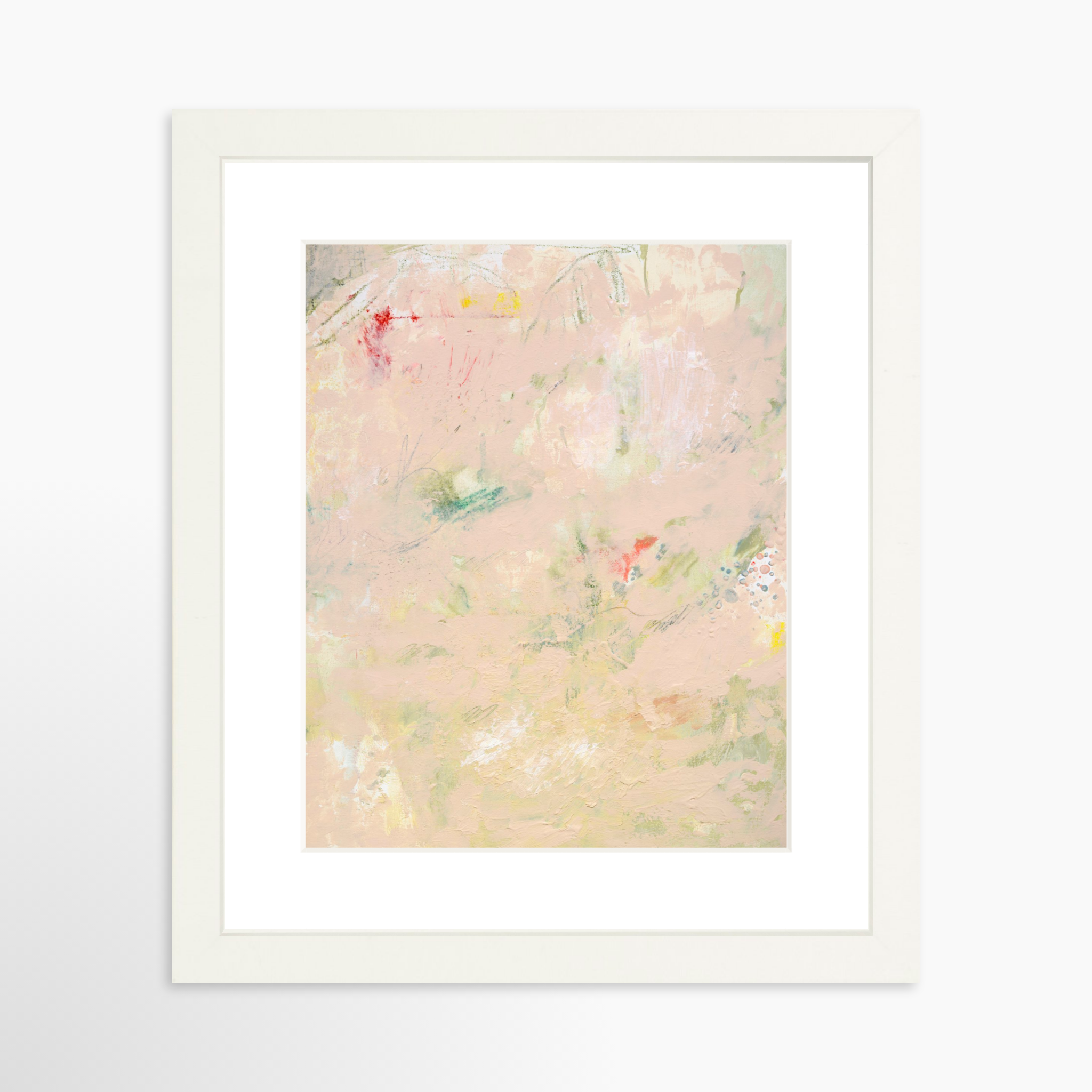 8x10 / White Frame + White Mat