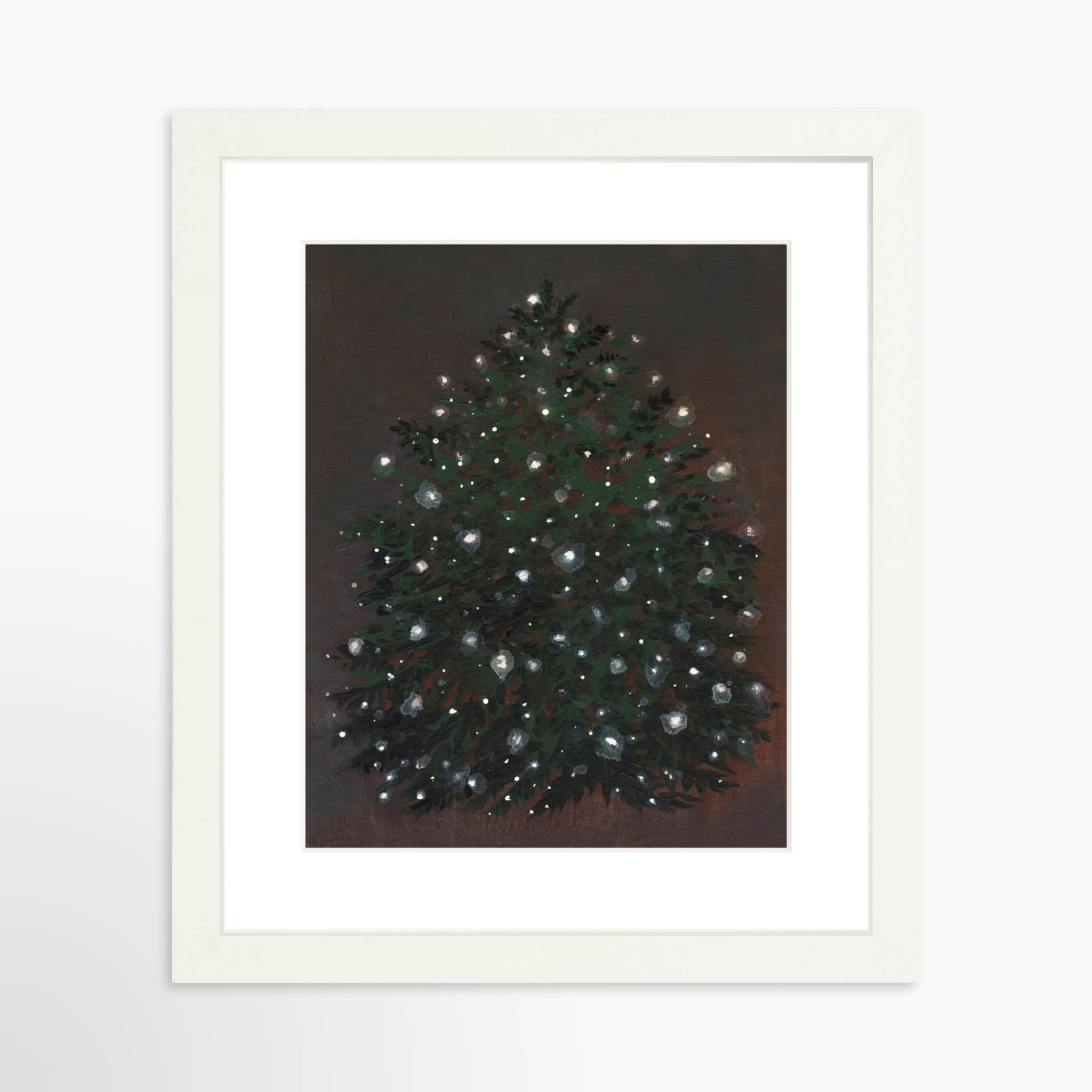 8x10 / White Frame + White Mat