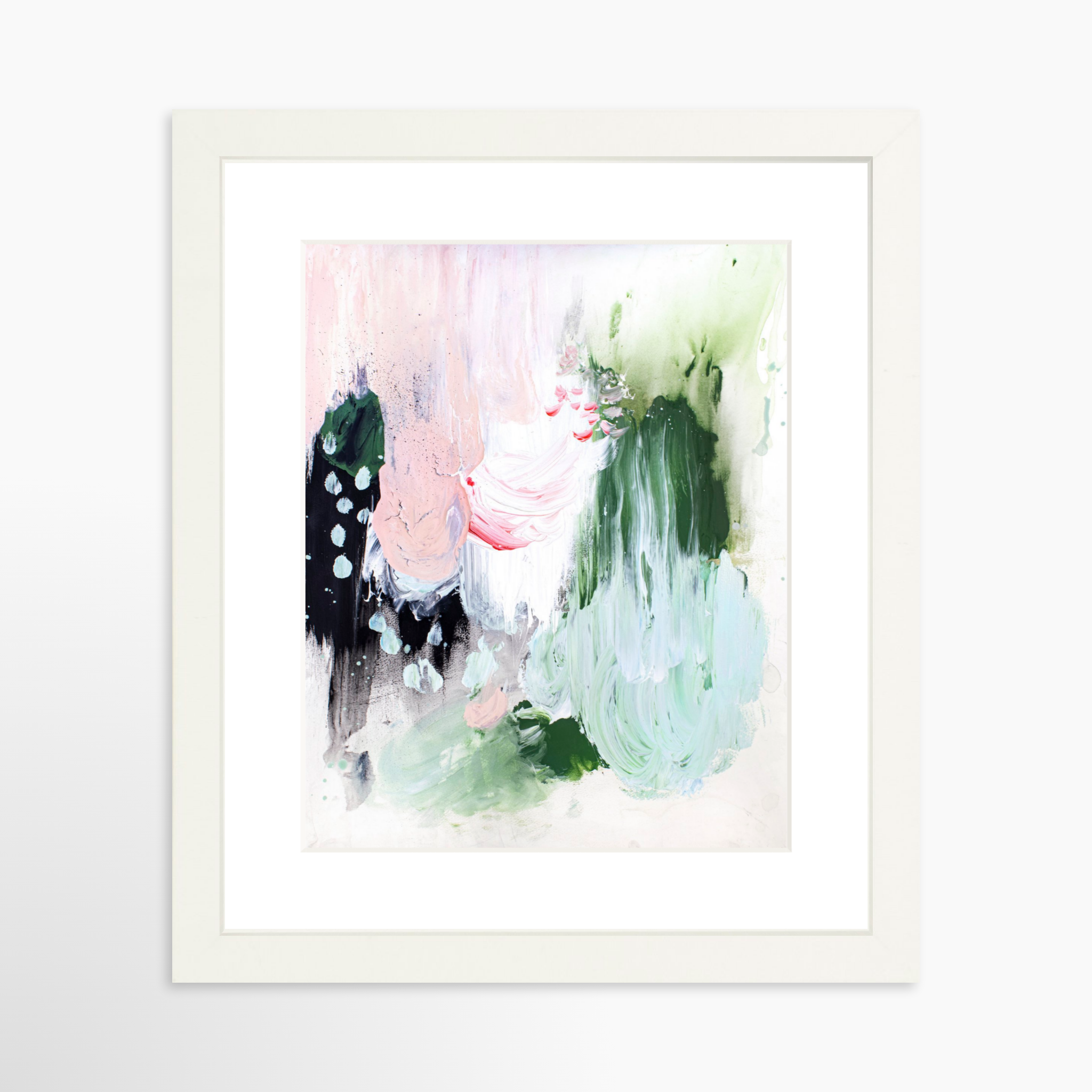 8x10 / White Frame + White Mat