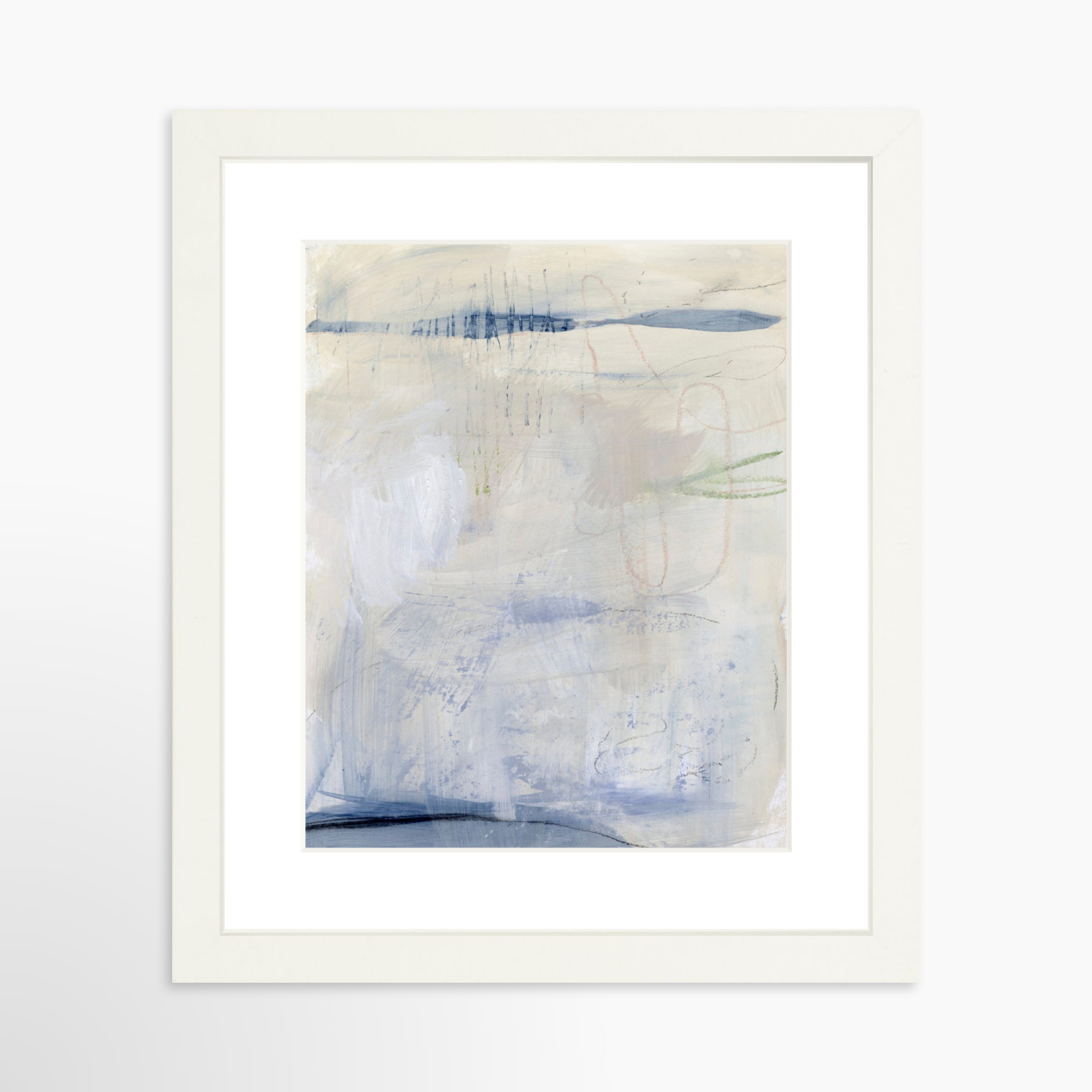 8x10 / White Frame + White Mat