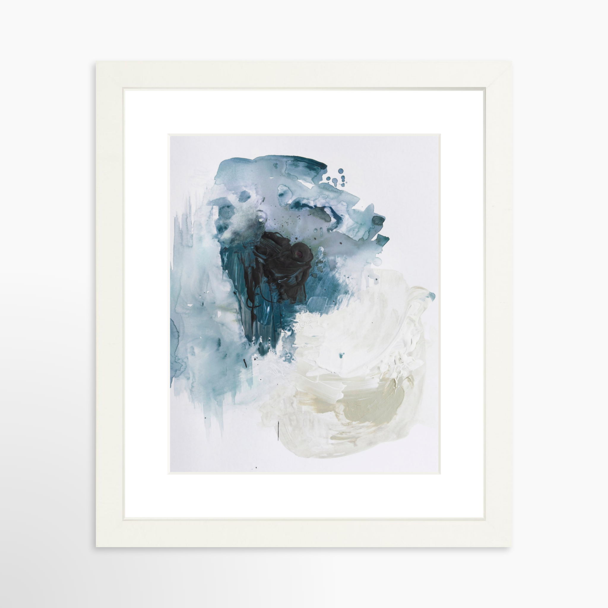 8x10 / White Frame + White Mat