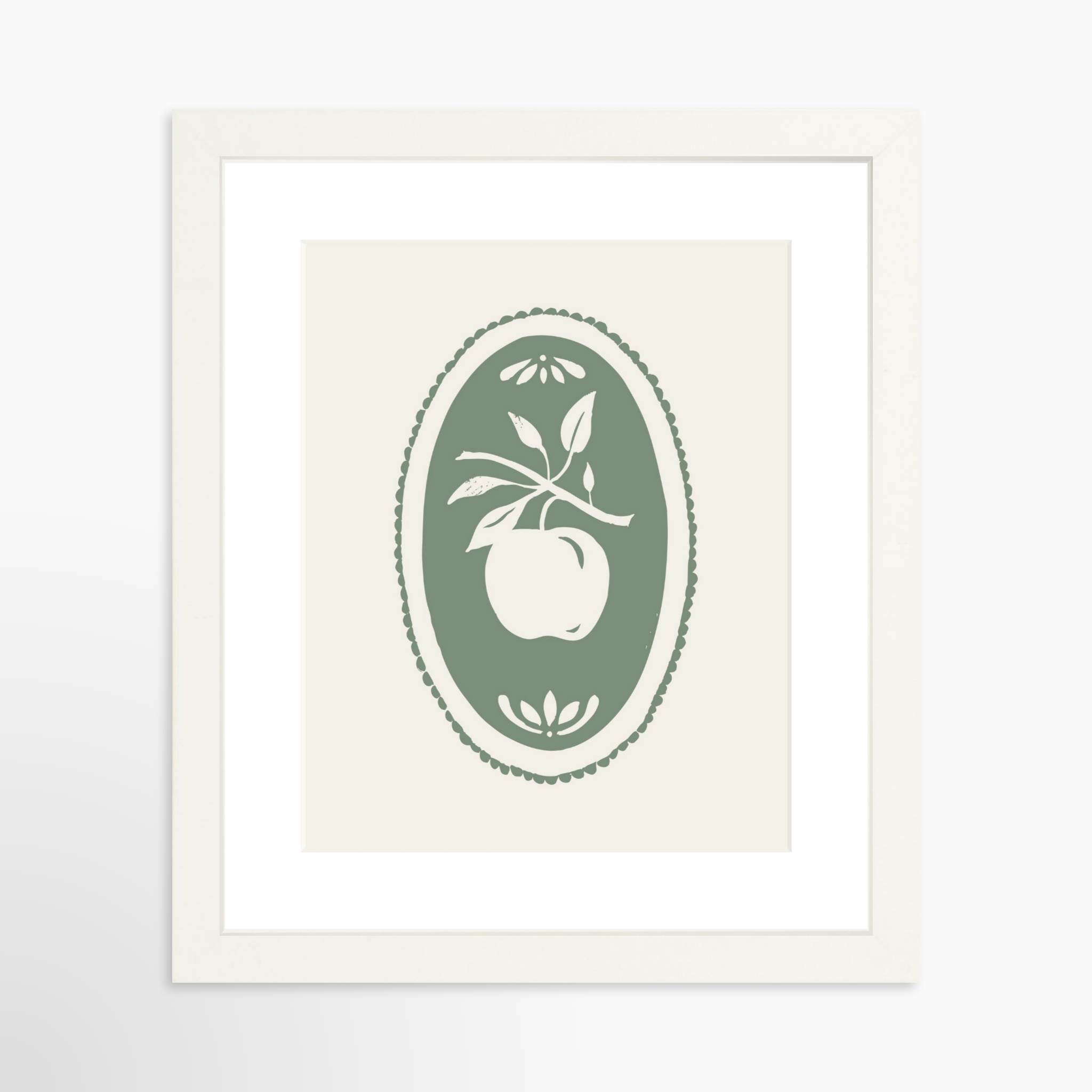 8x10 / White Frame + White Mat