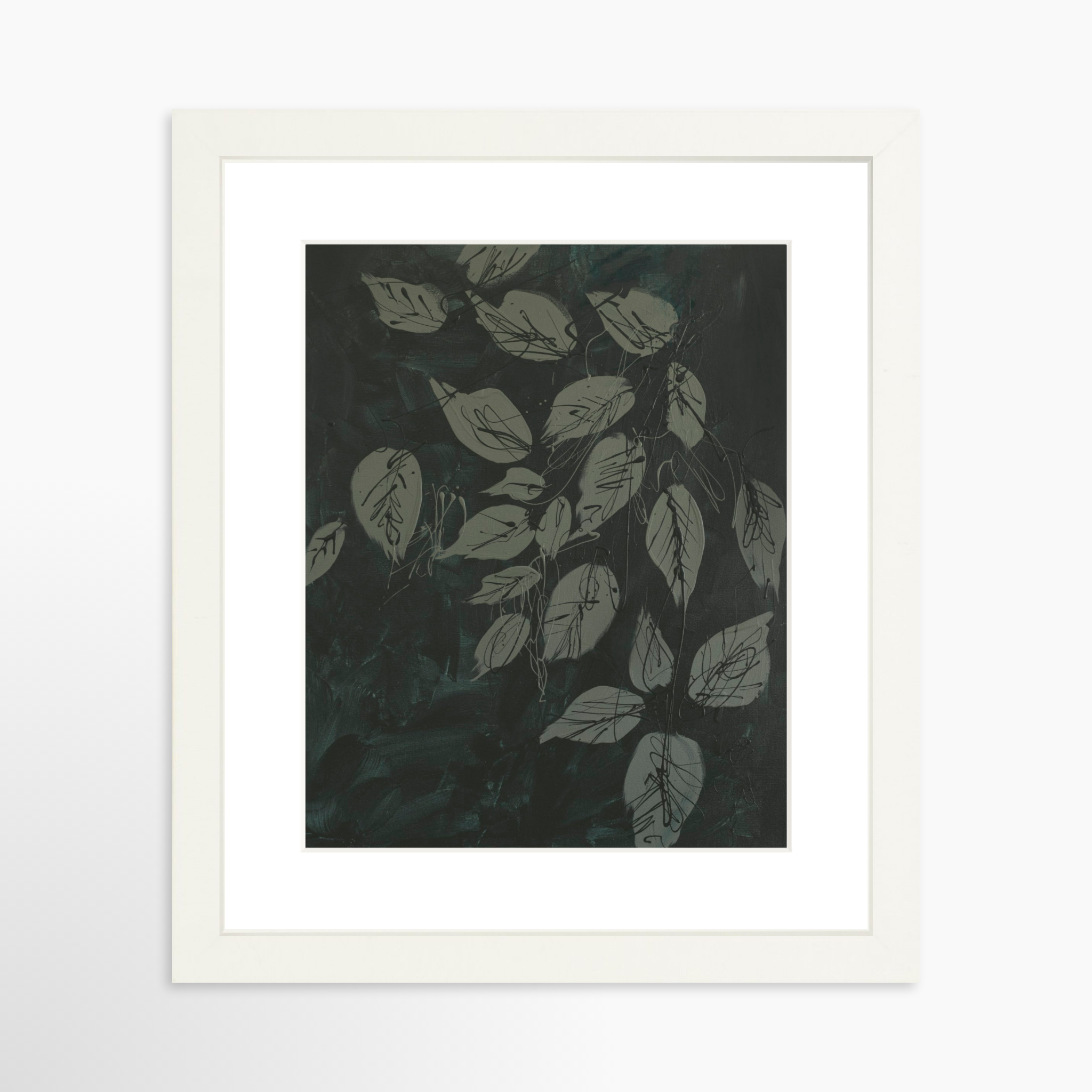 8x10 / White Frame + White Mat