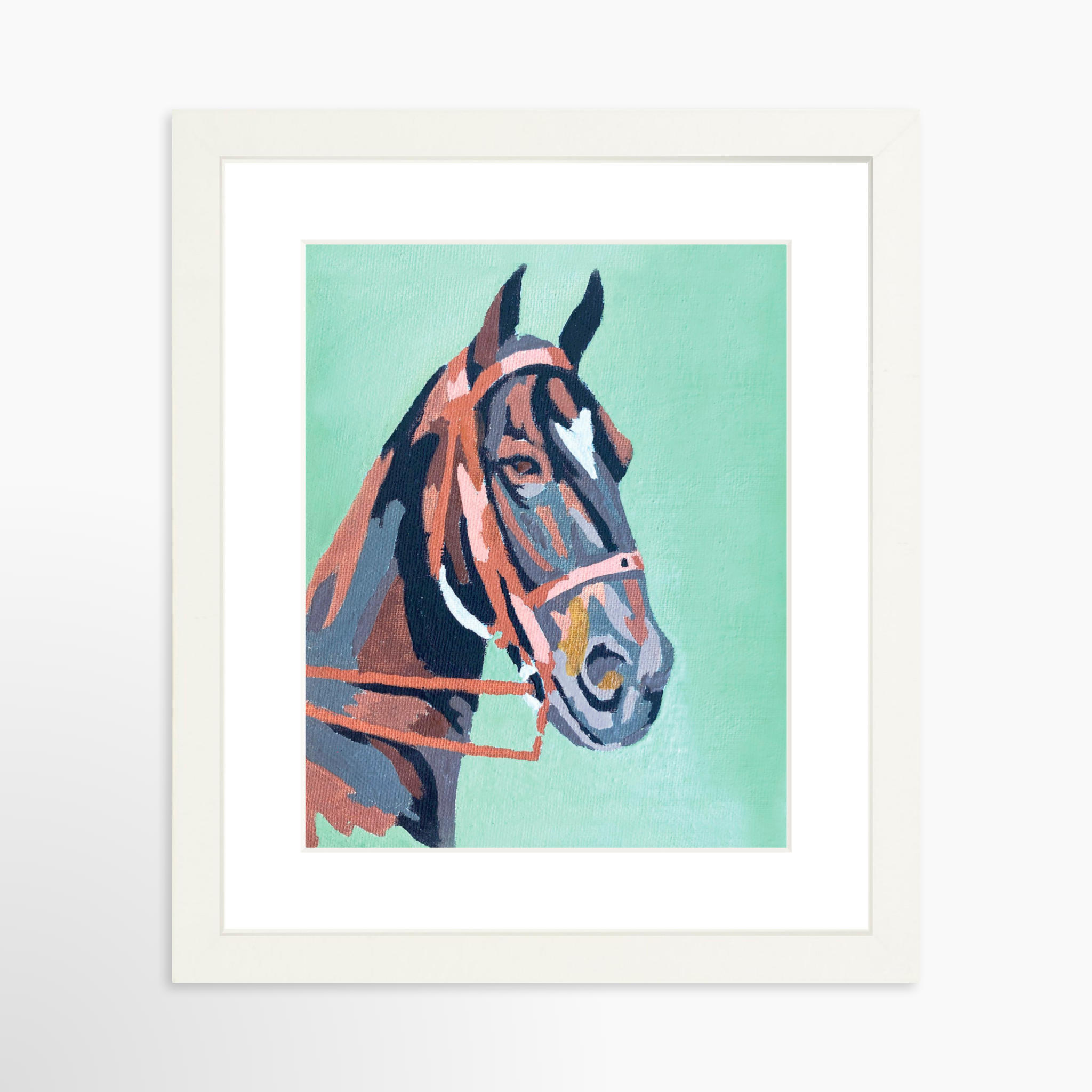 8x10 / White Frame + White Mat