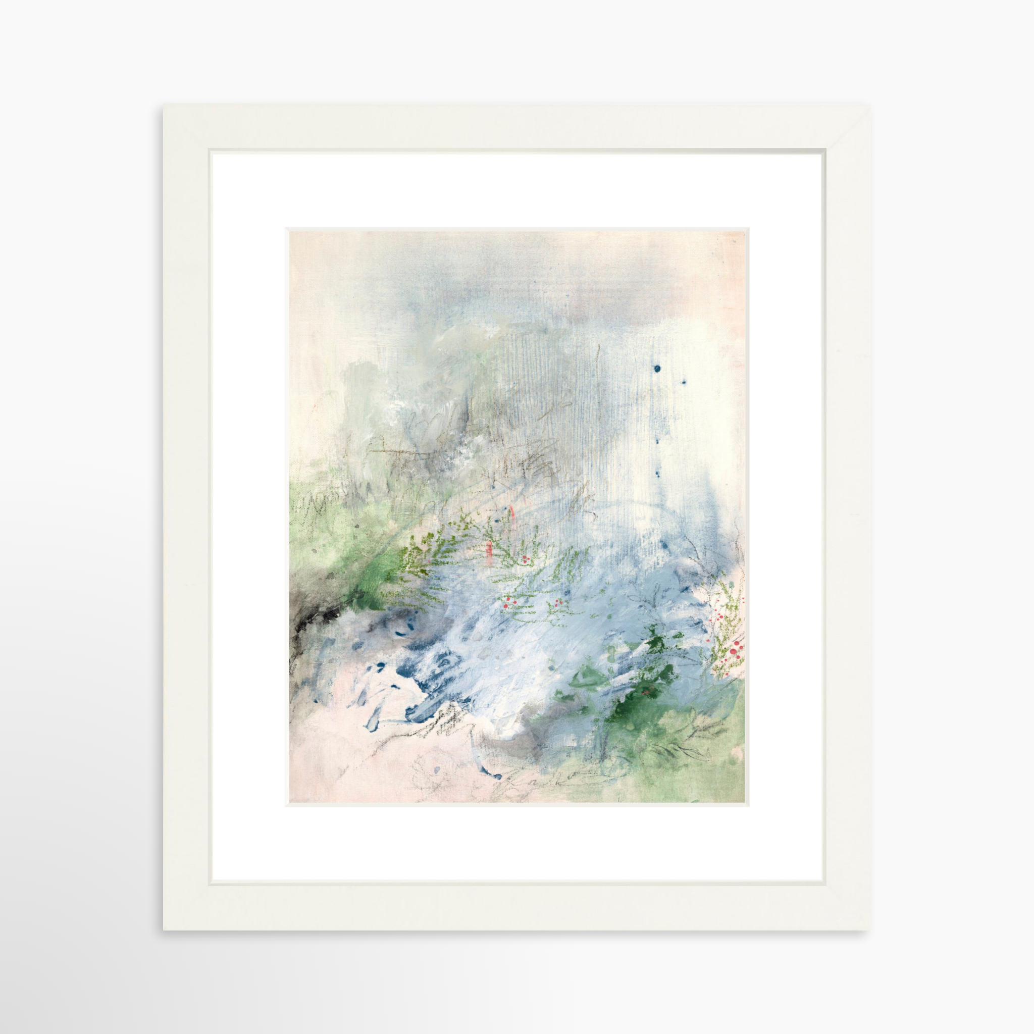 8x10 / White Frame + White Mat