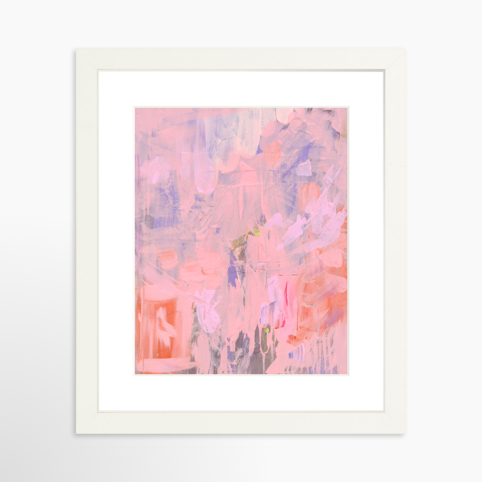 8x10 / White Frame + White Mat