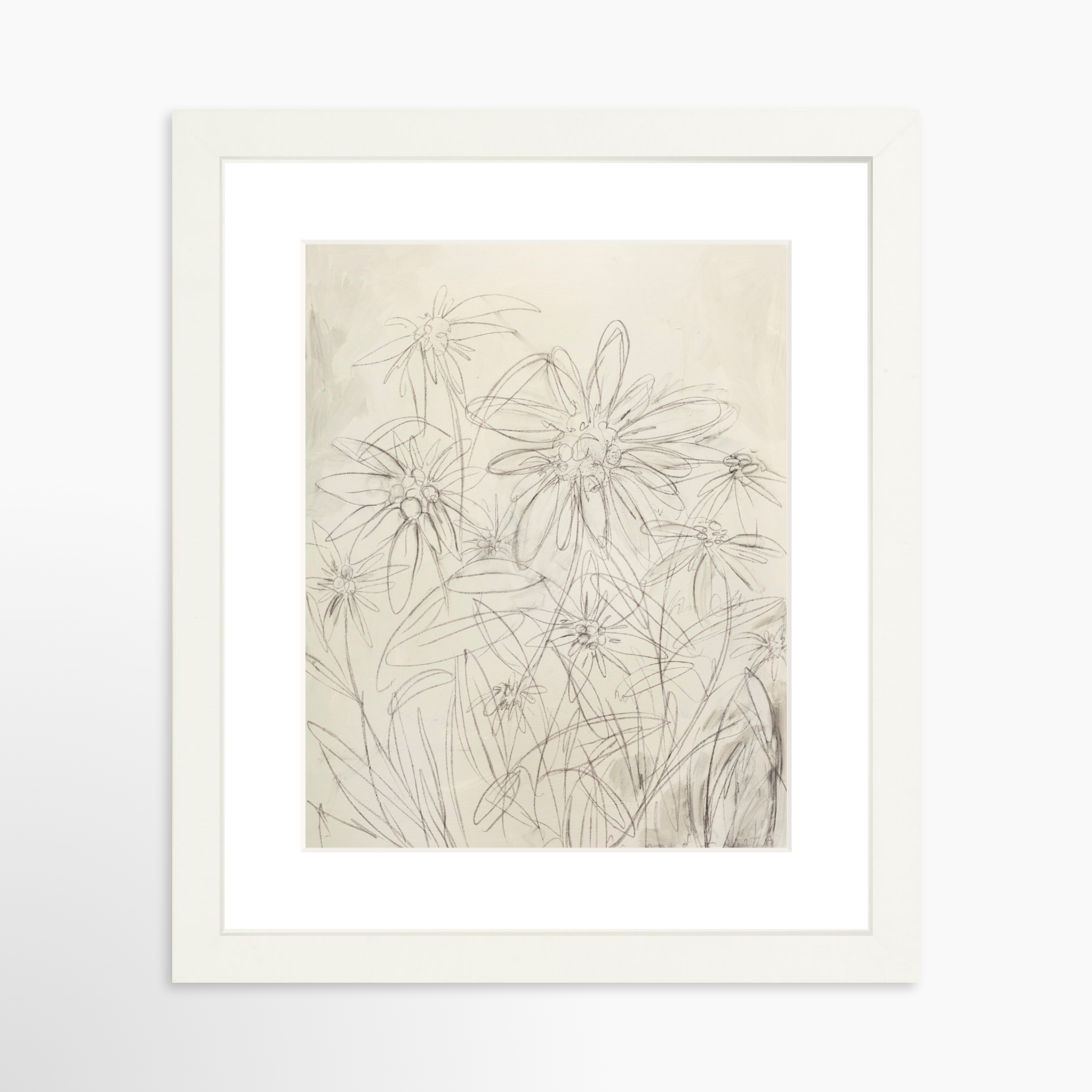 8x10 / White Frame + White Mat