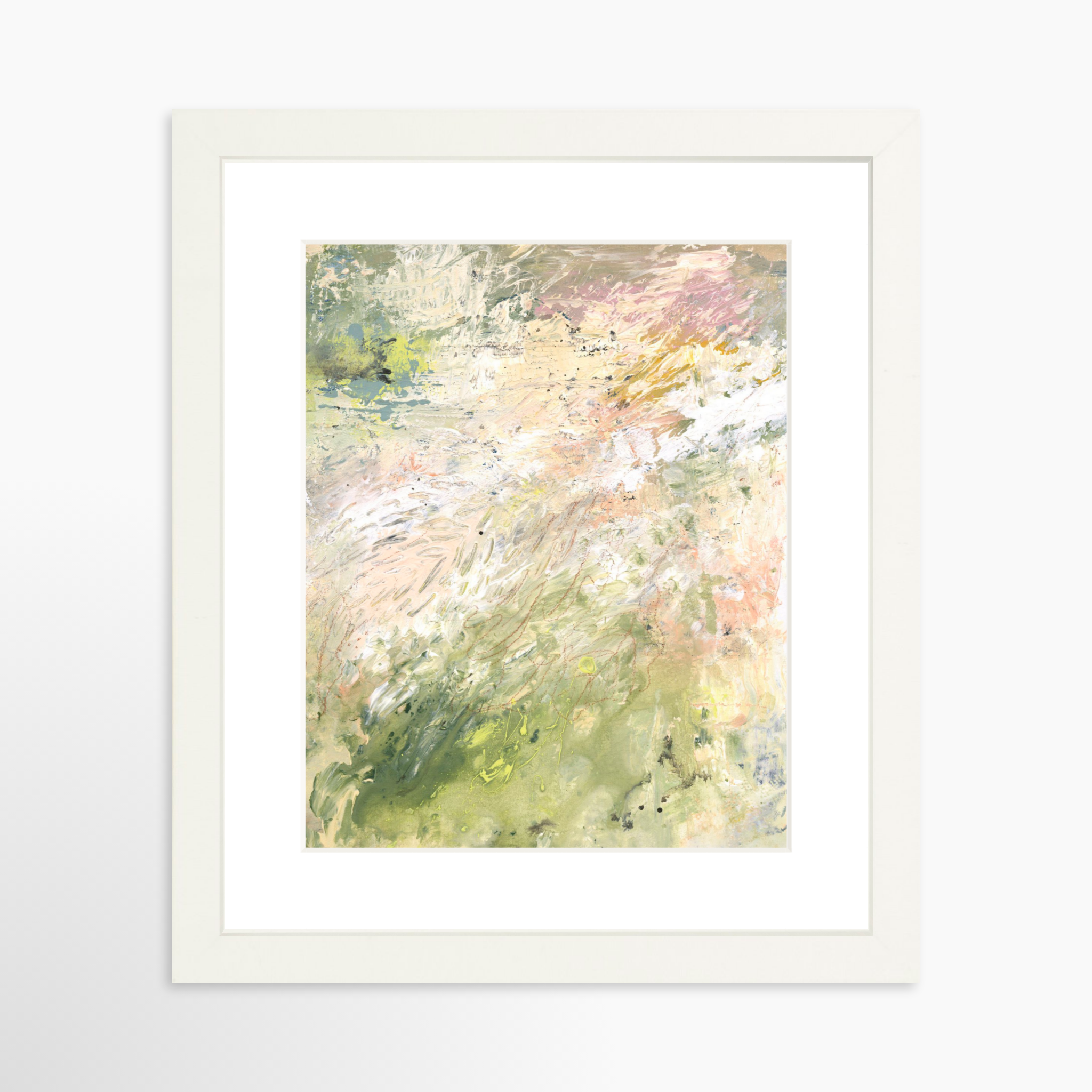 8x10 / White Frame + White Mat