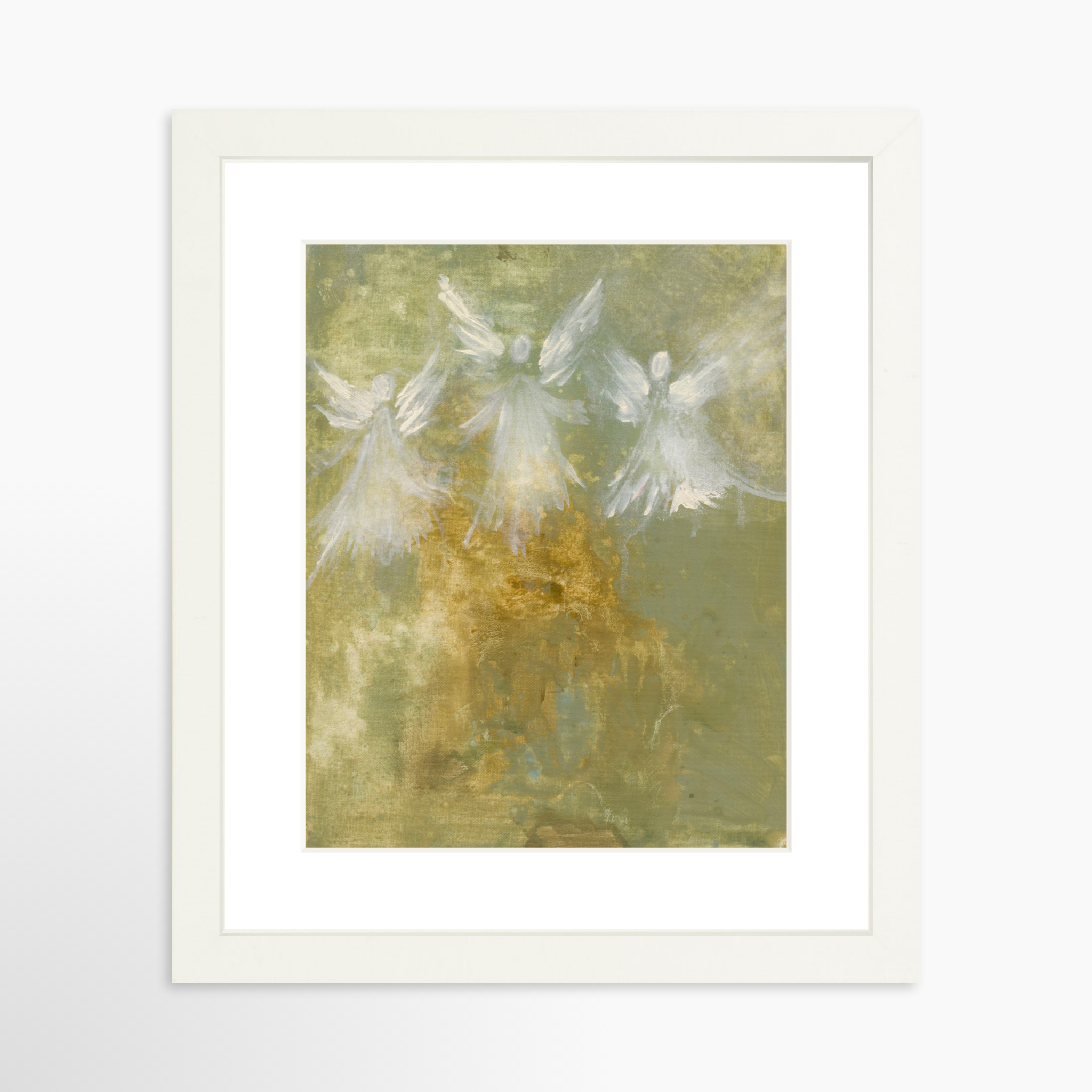 8x10 / White Frame + White Mat