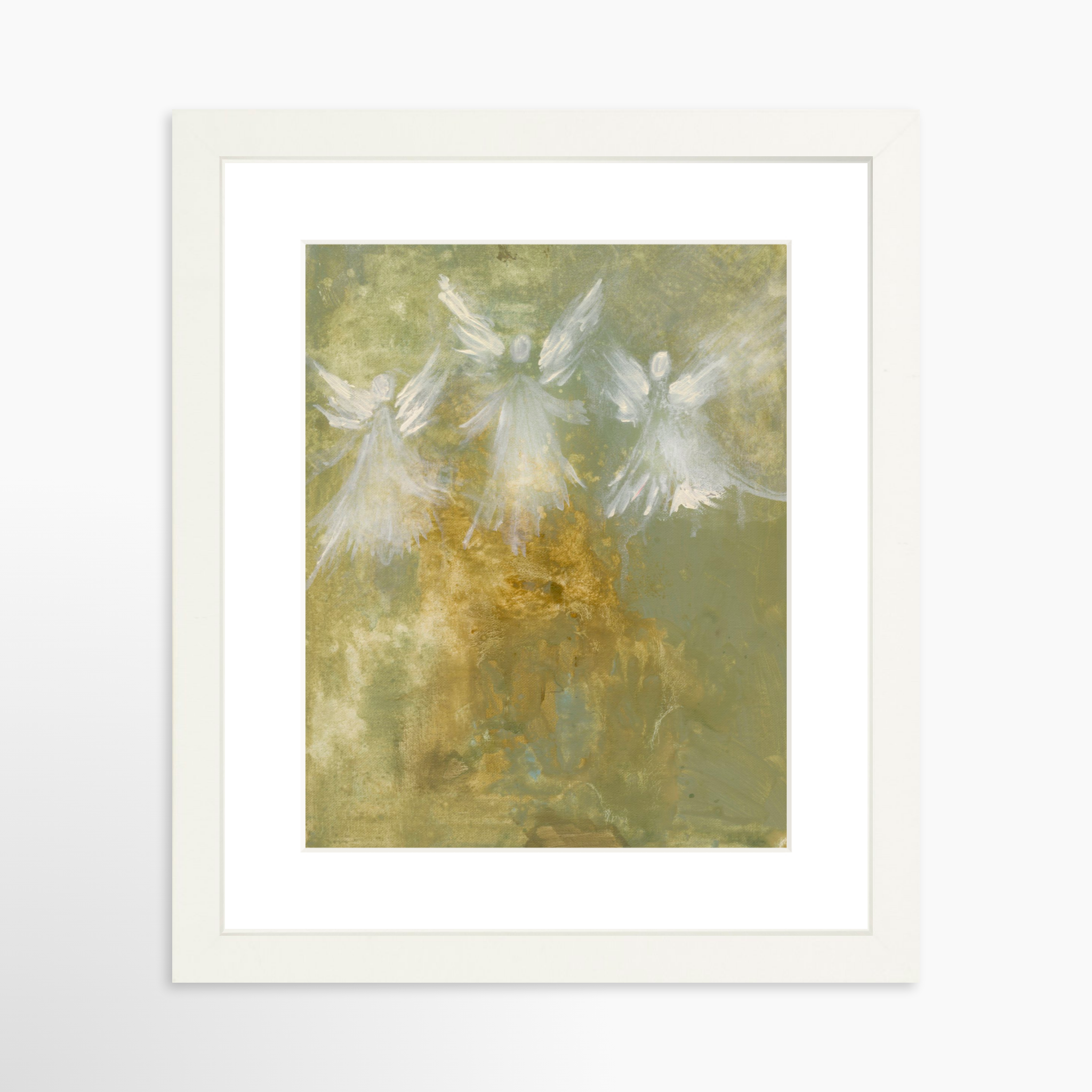 8x10 / White Frame + White Mat