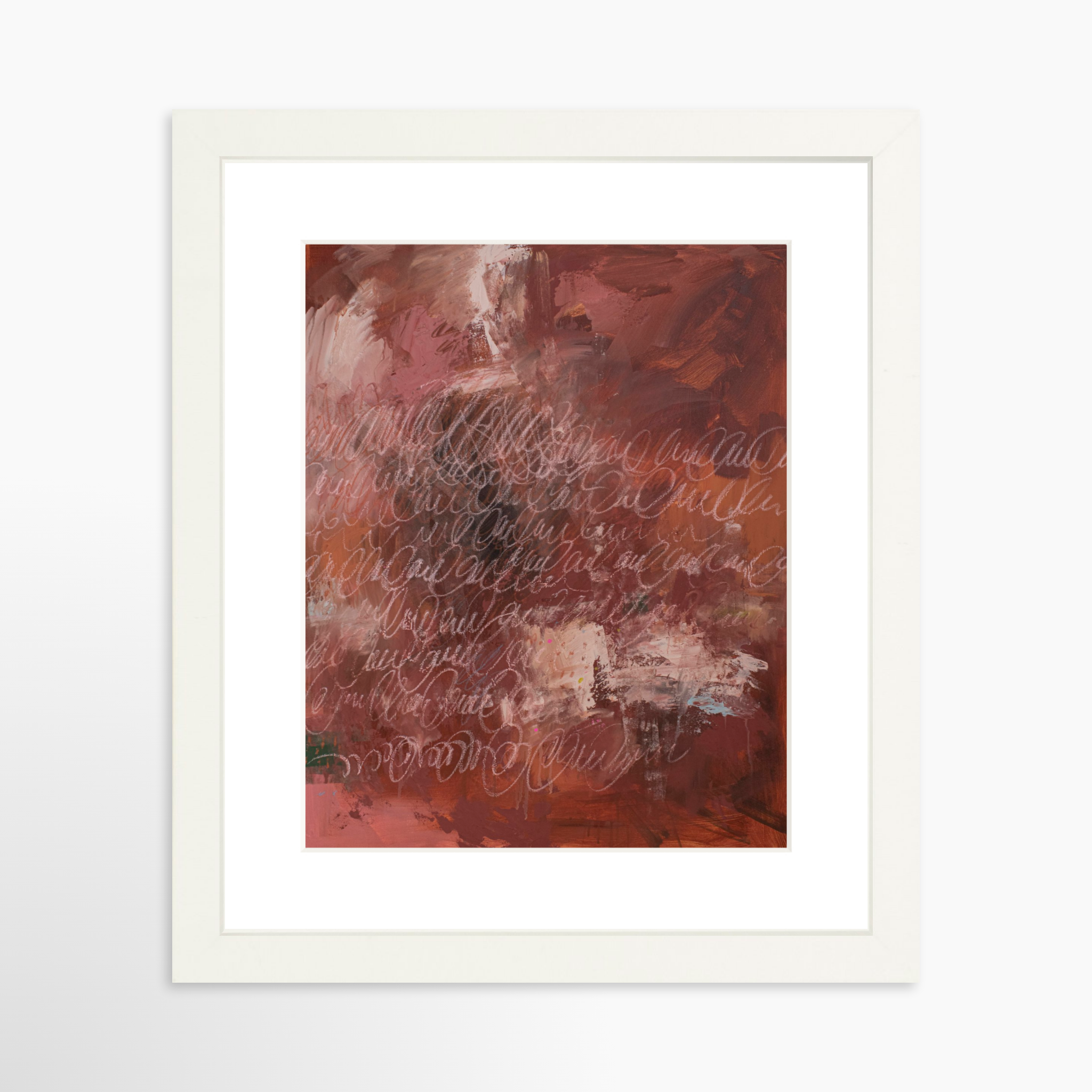 8x10 / White Frame + White Mat