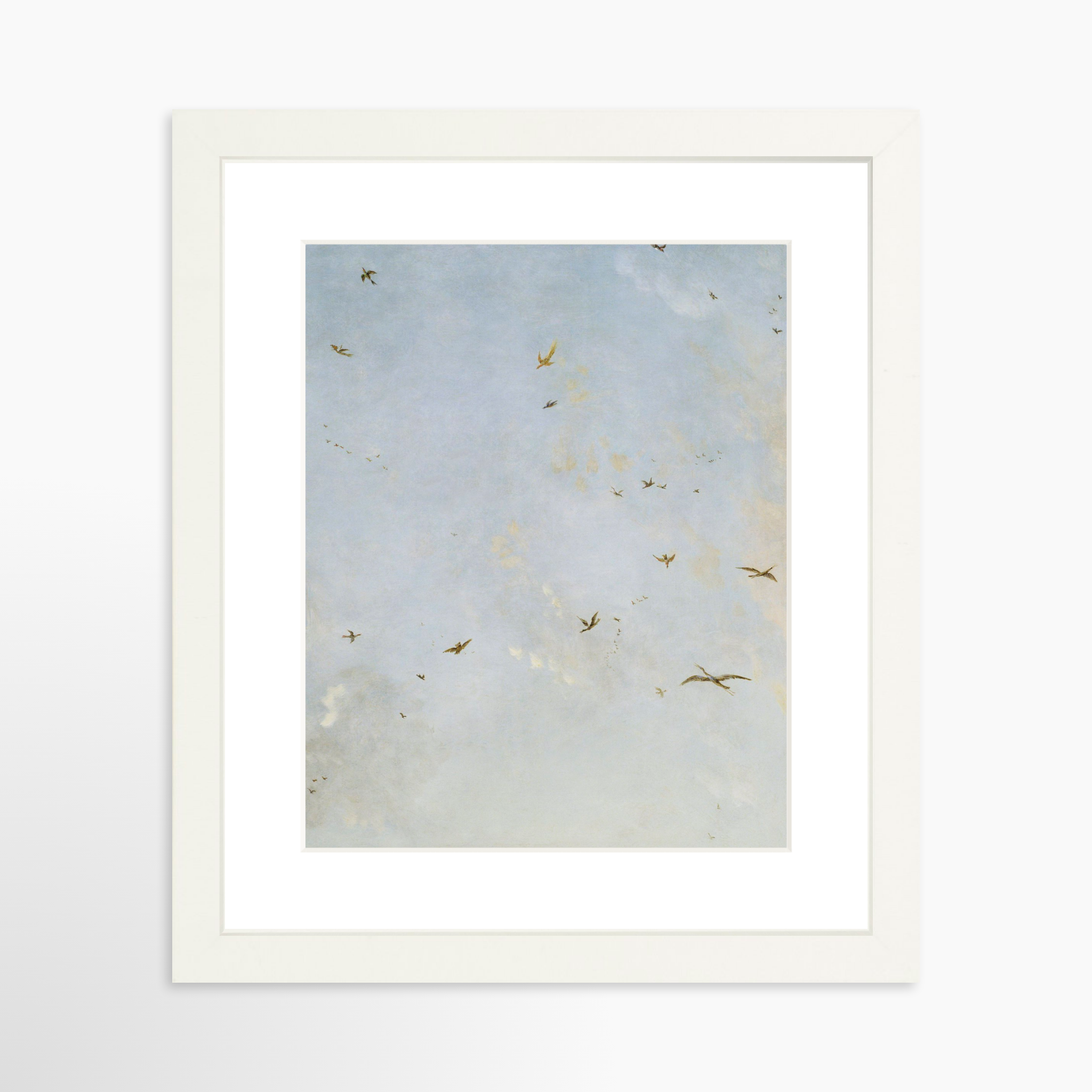 8x10 / White Frame + White Mat