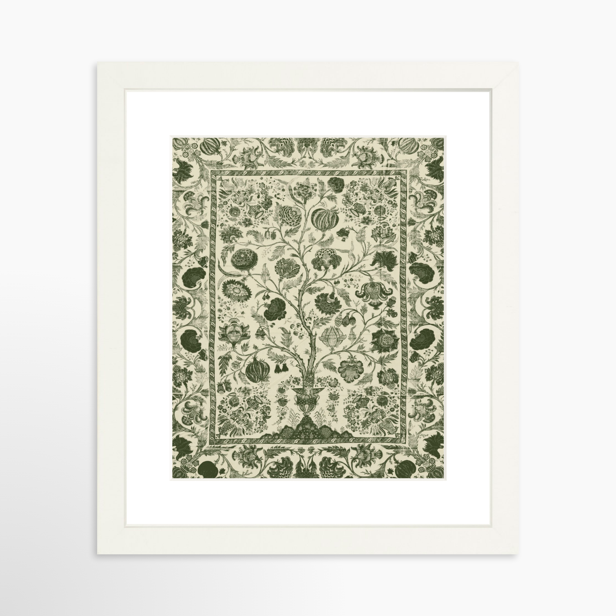 8x10 / White Frame + White Mat