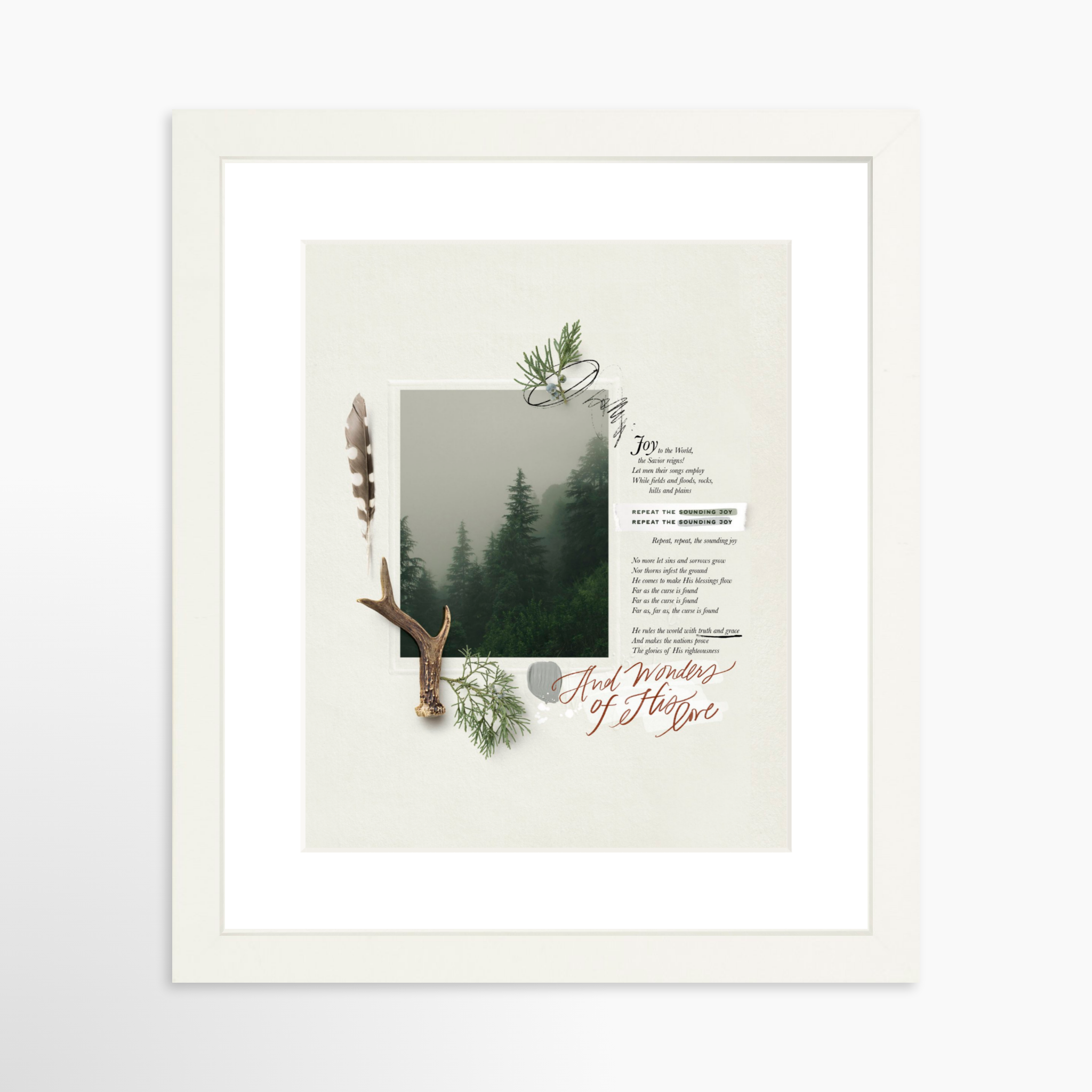 8x10 / White Frame + White Mat