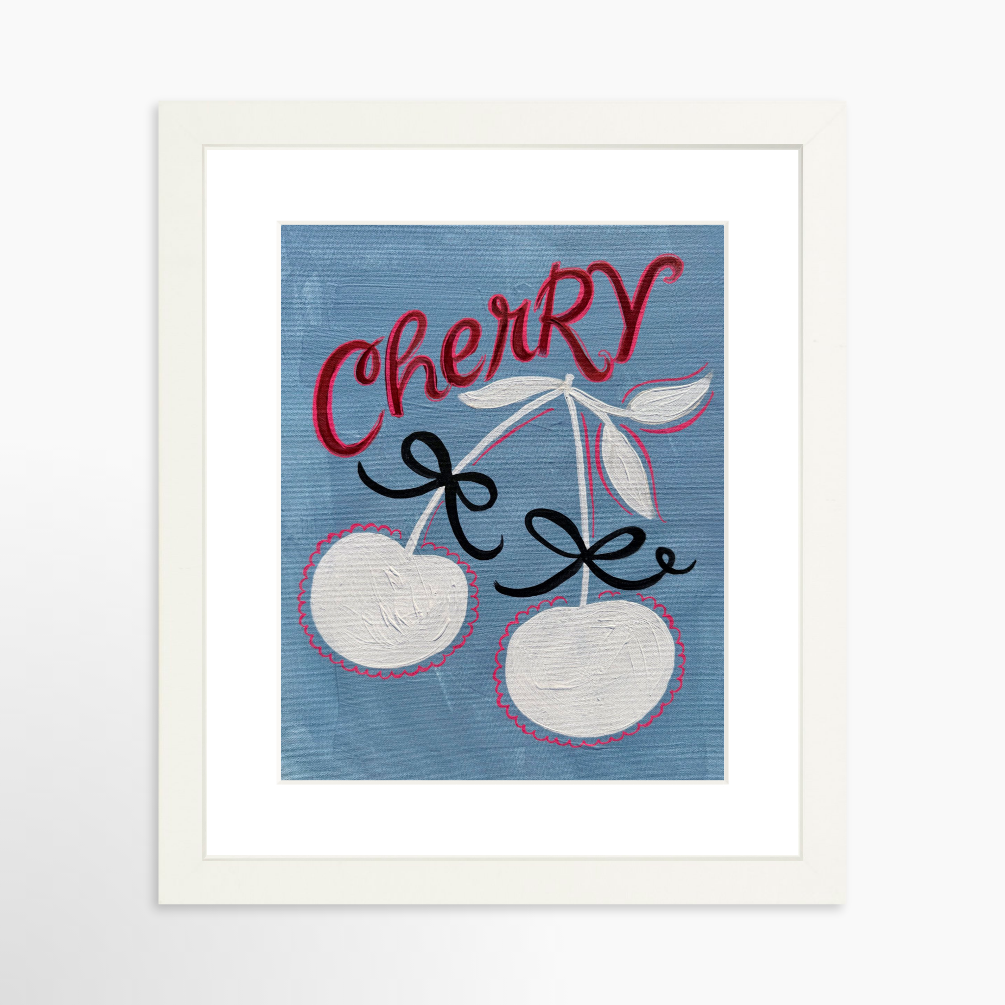 8x10 / White Frame + White Mat