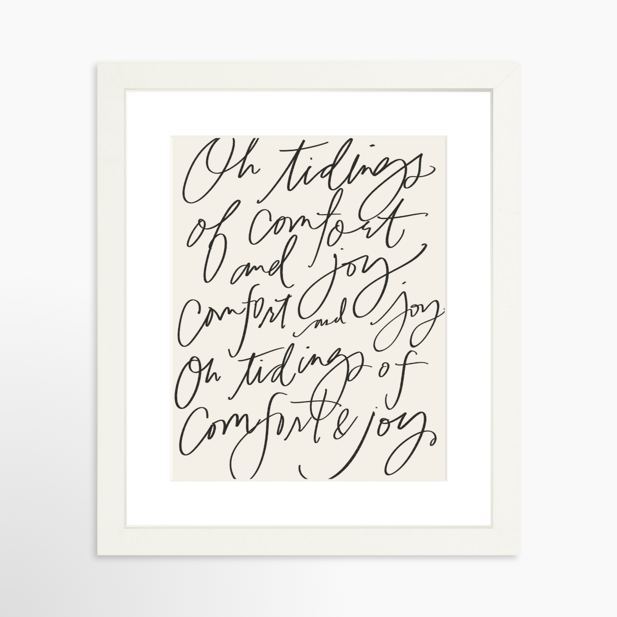 8x10 / White Frame + White Mat