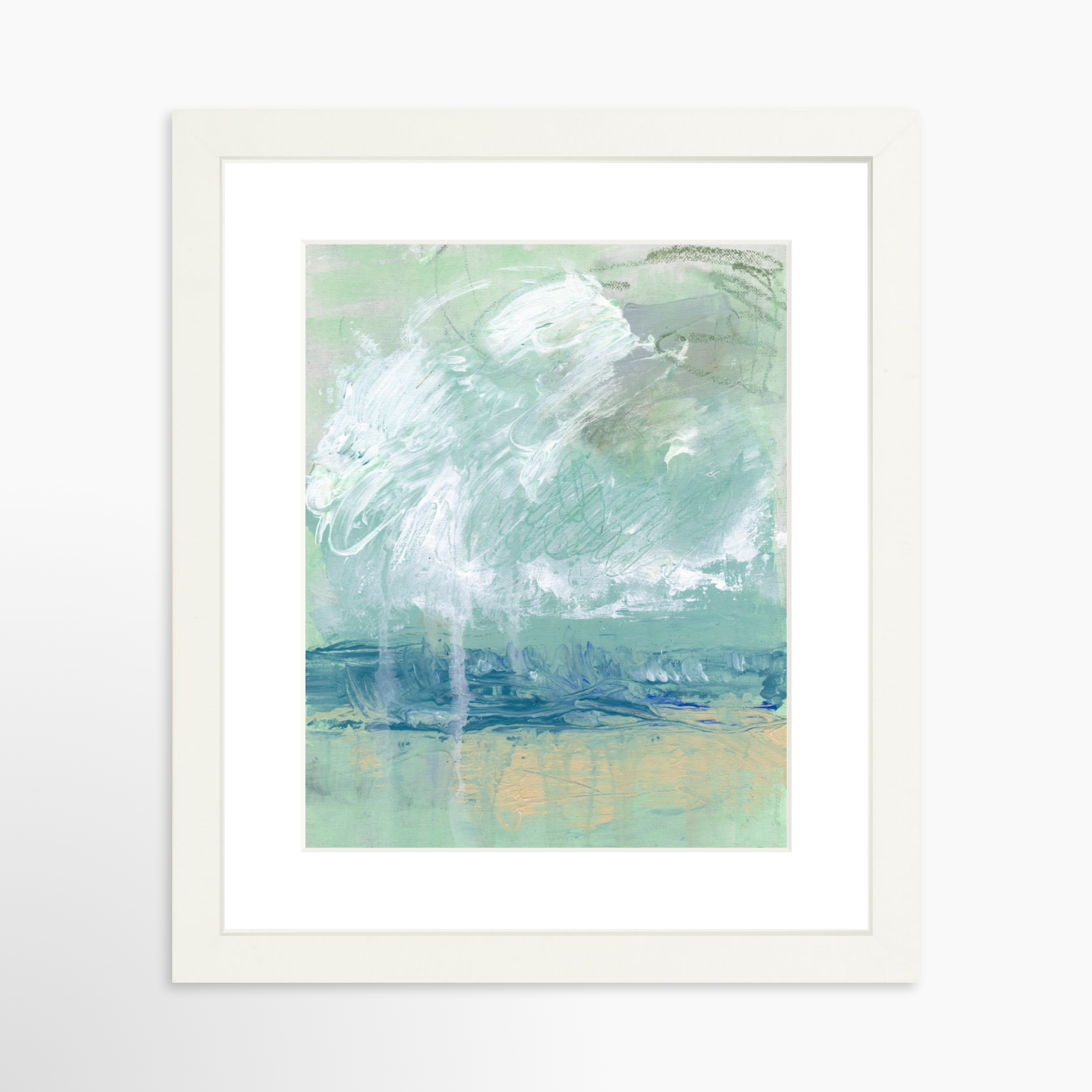 8x10 / White Frame + White Mat