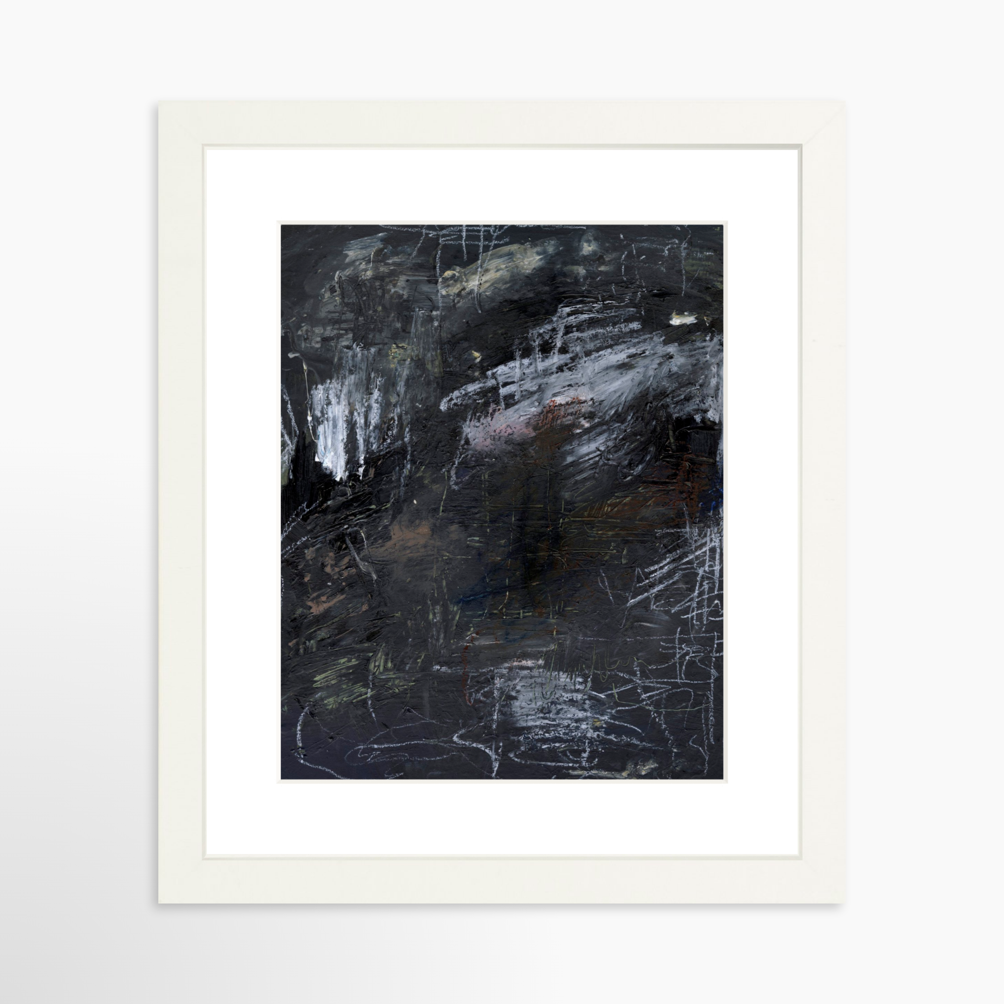 8x10 / White Frame + White Mat