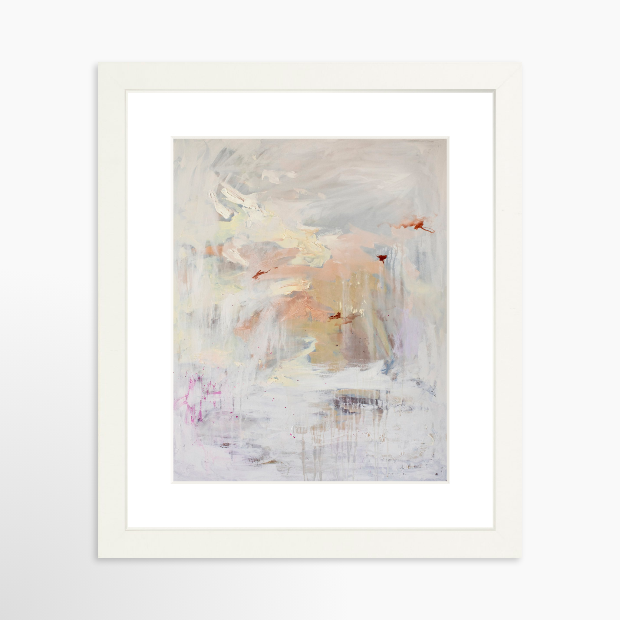 8x10 / White Frame + White Mat