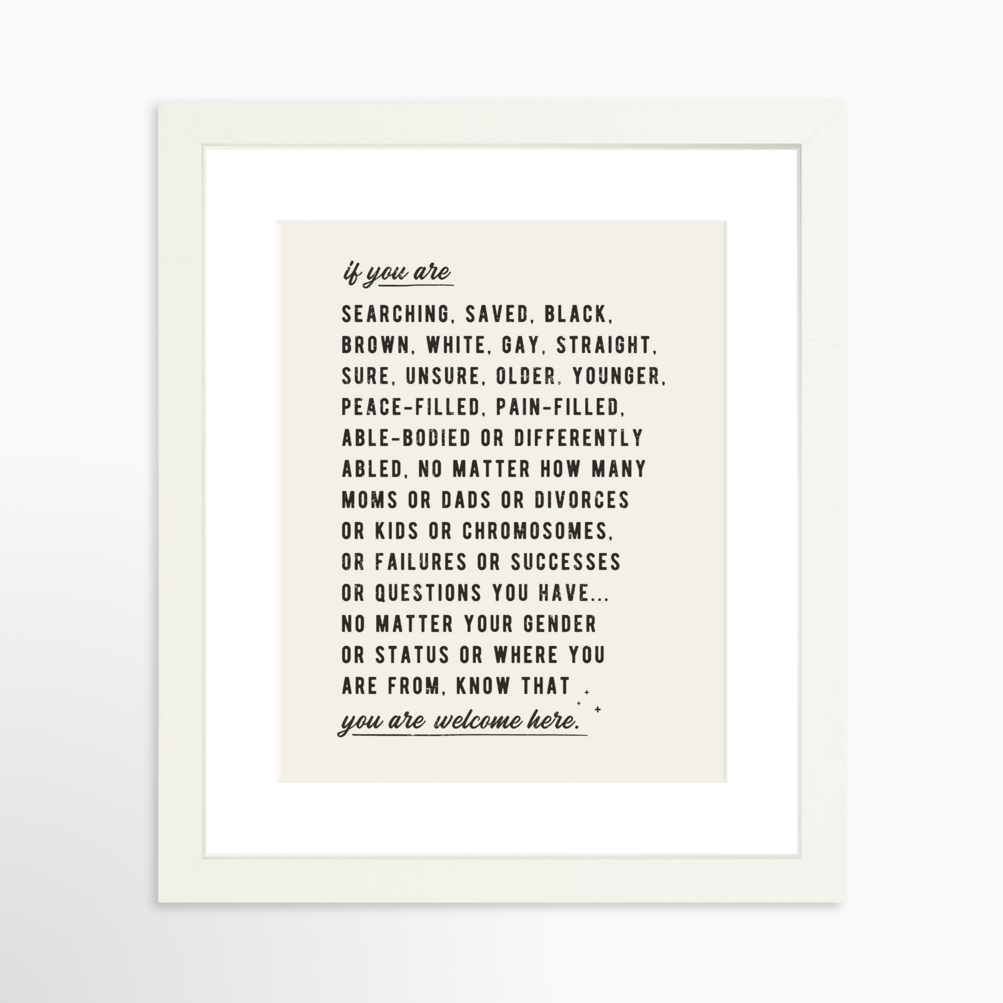 8x10 / White Frame + White Mat