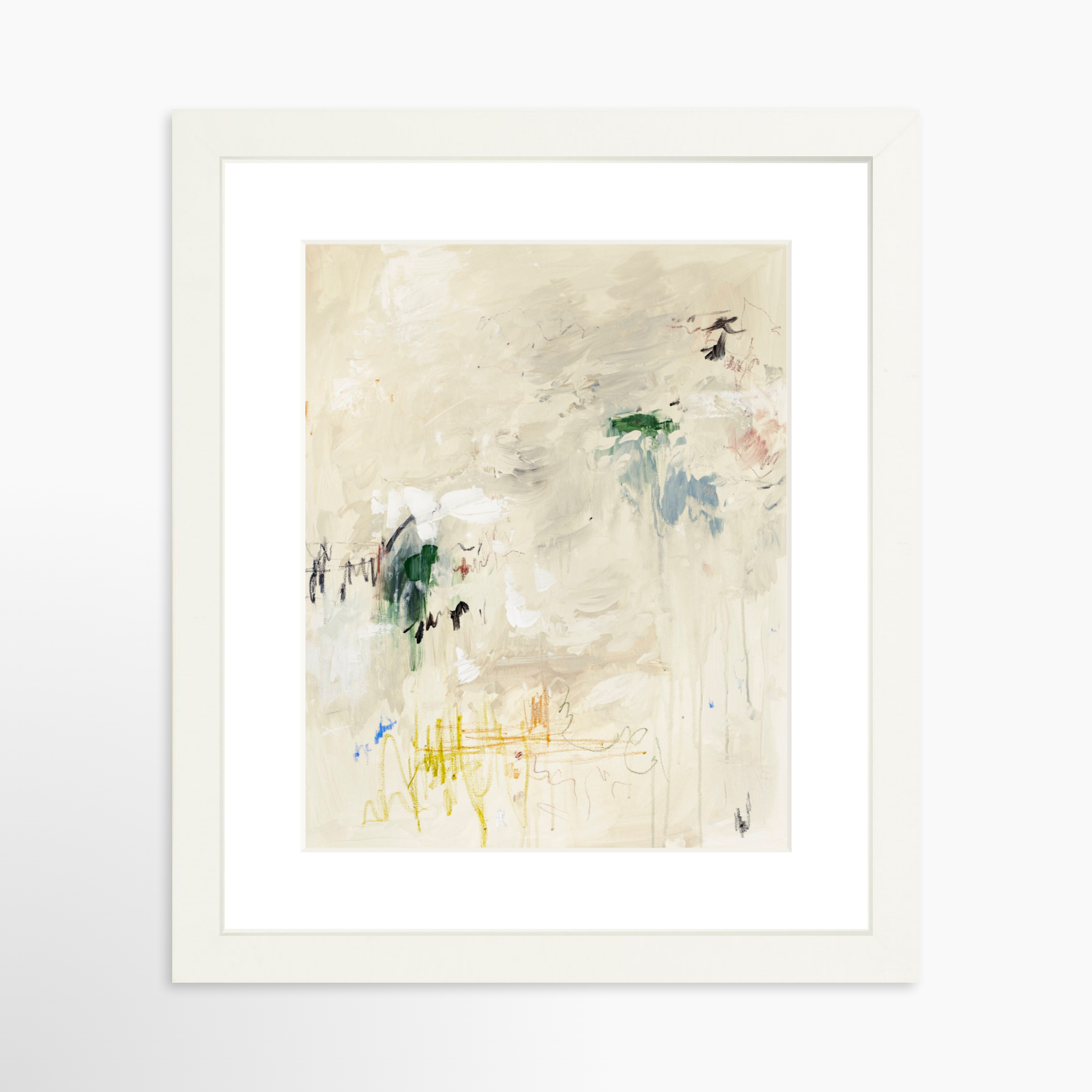 8x10 / White Frame + White Mat