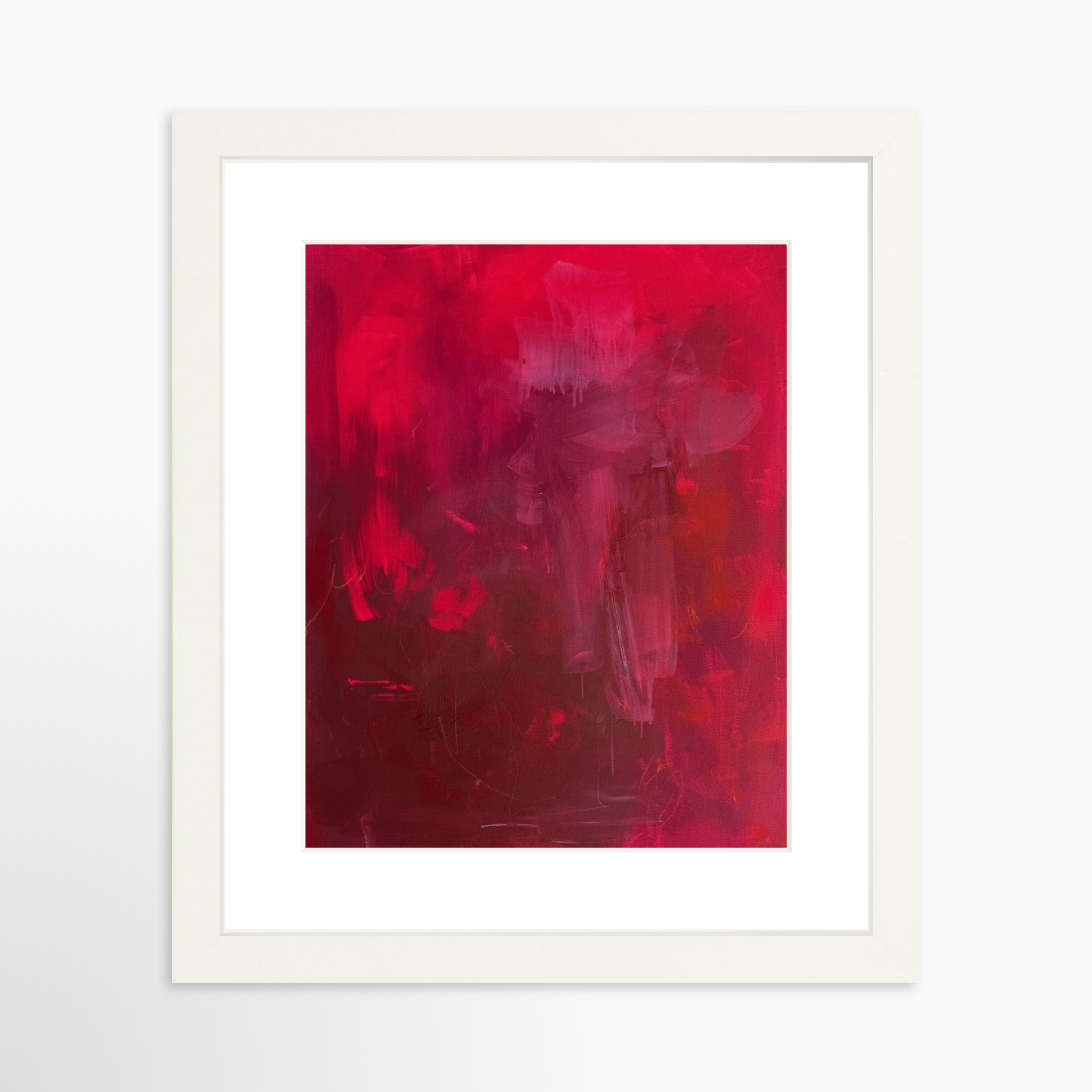 8x10 / White Frame + White Mat