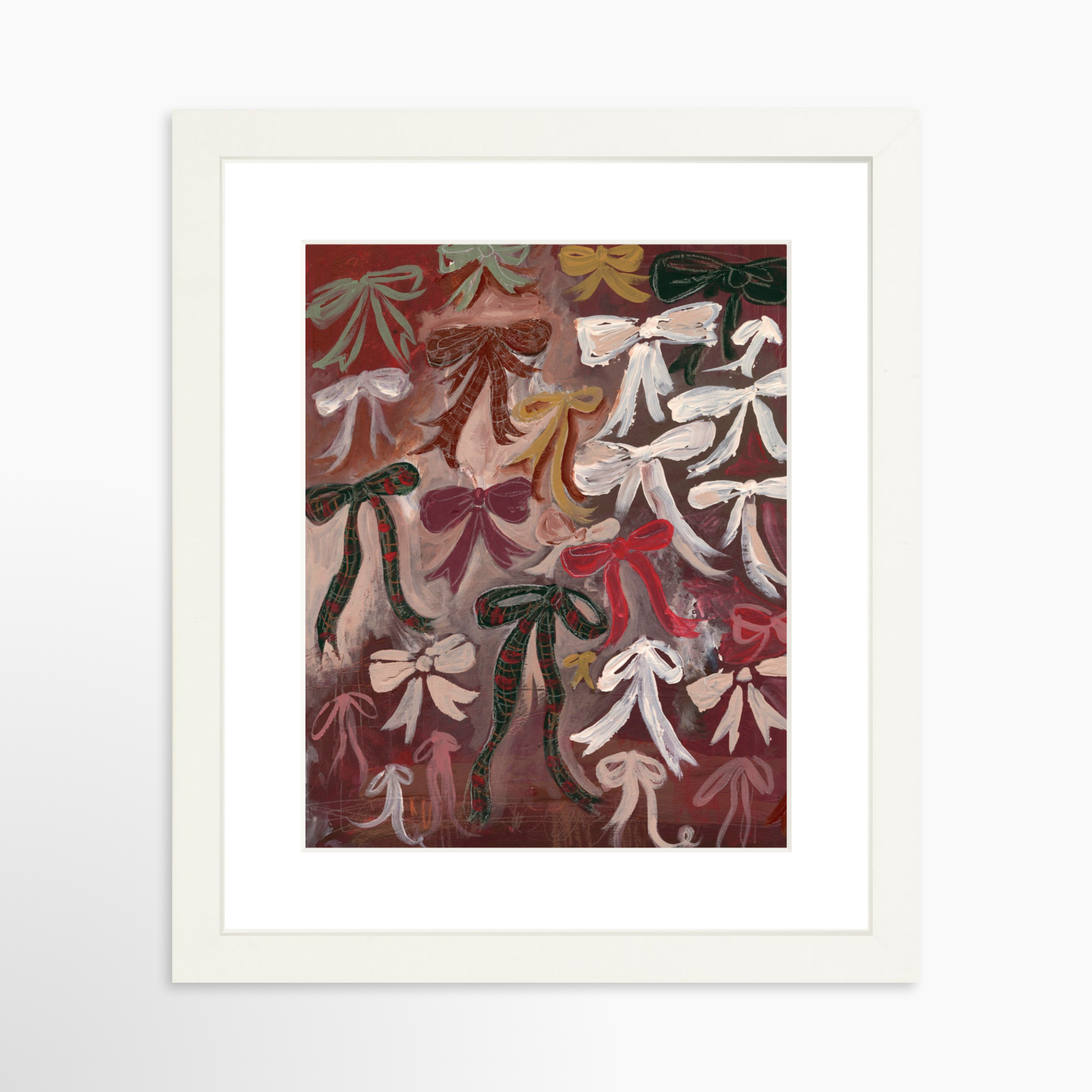 8x10 / White Frame + White Mat
