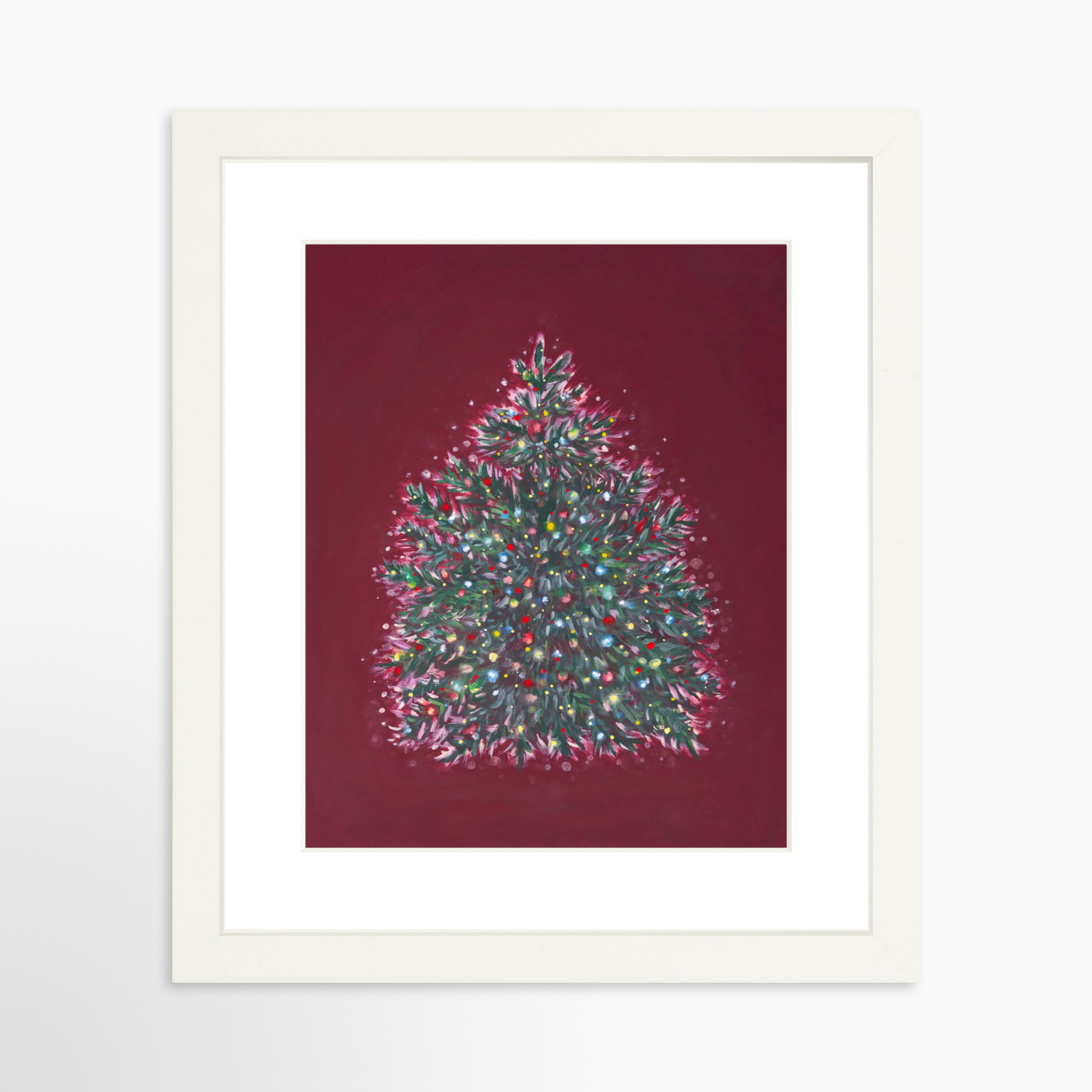 8x10 / White Frame + White Mat