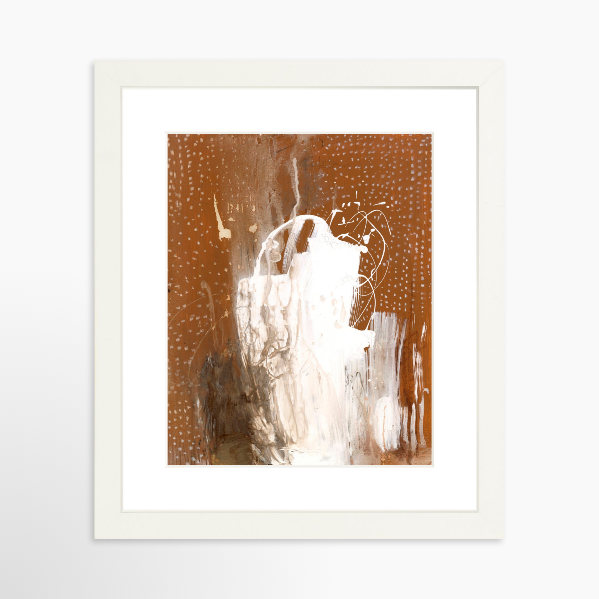 8x10 / White Frame + White Mat