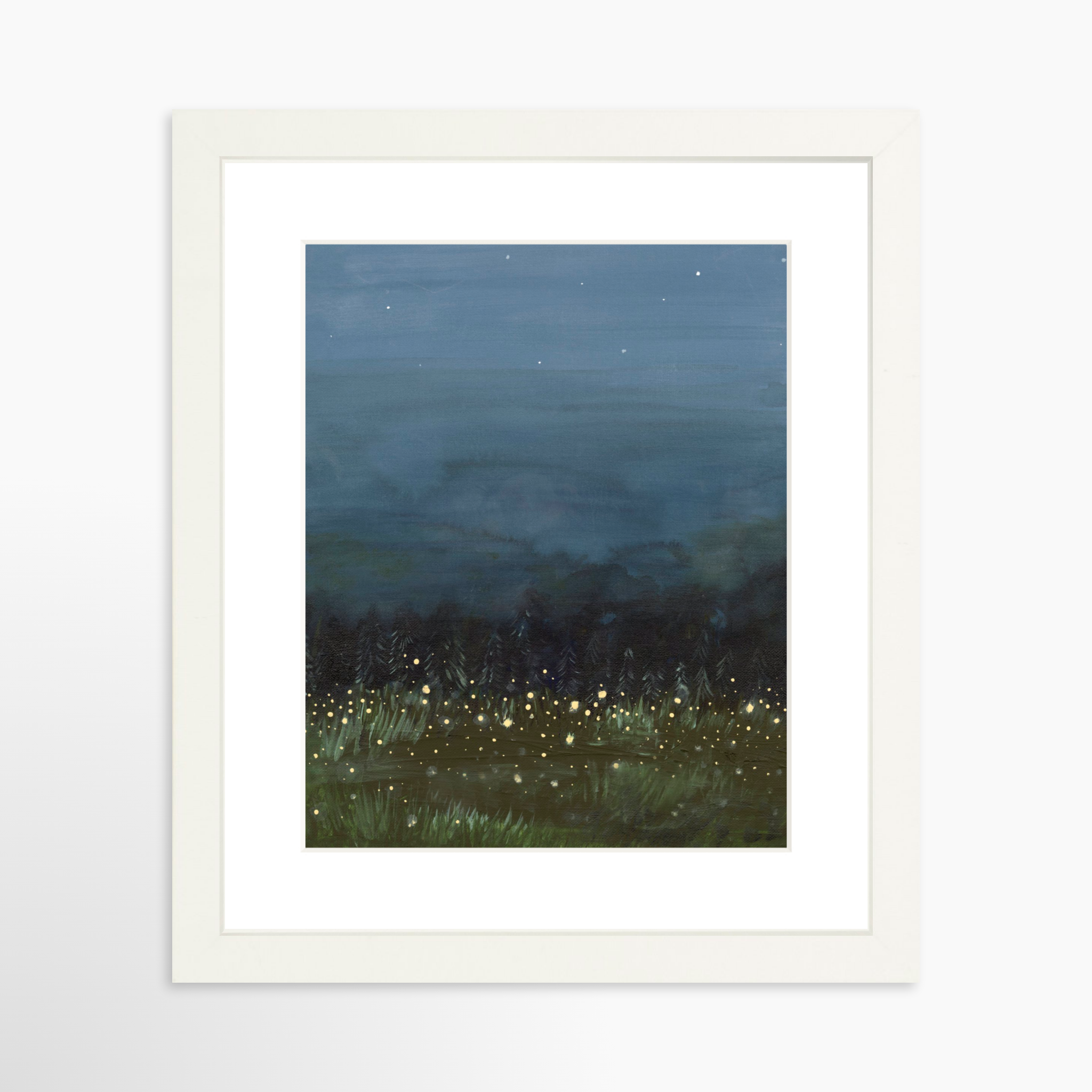 8x10 / White Frame + White Mat