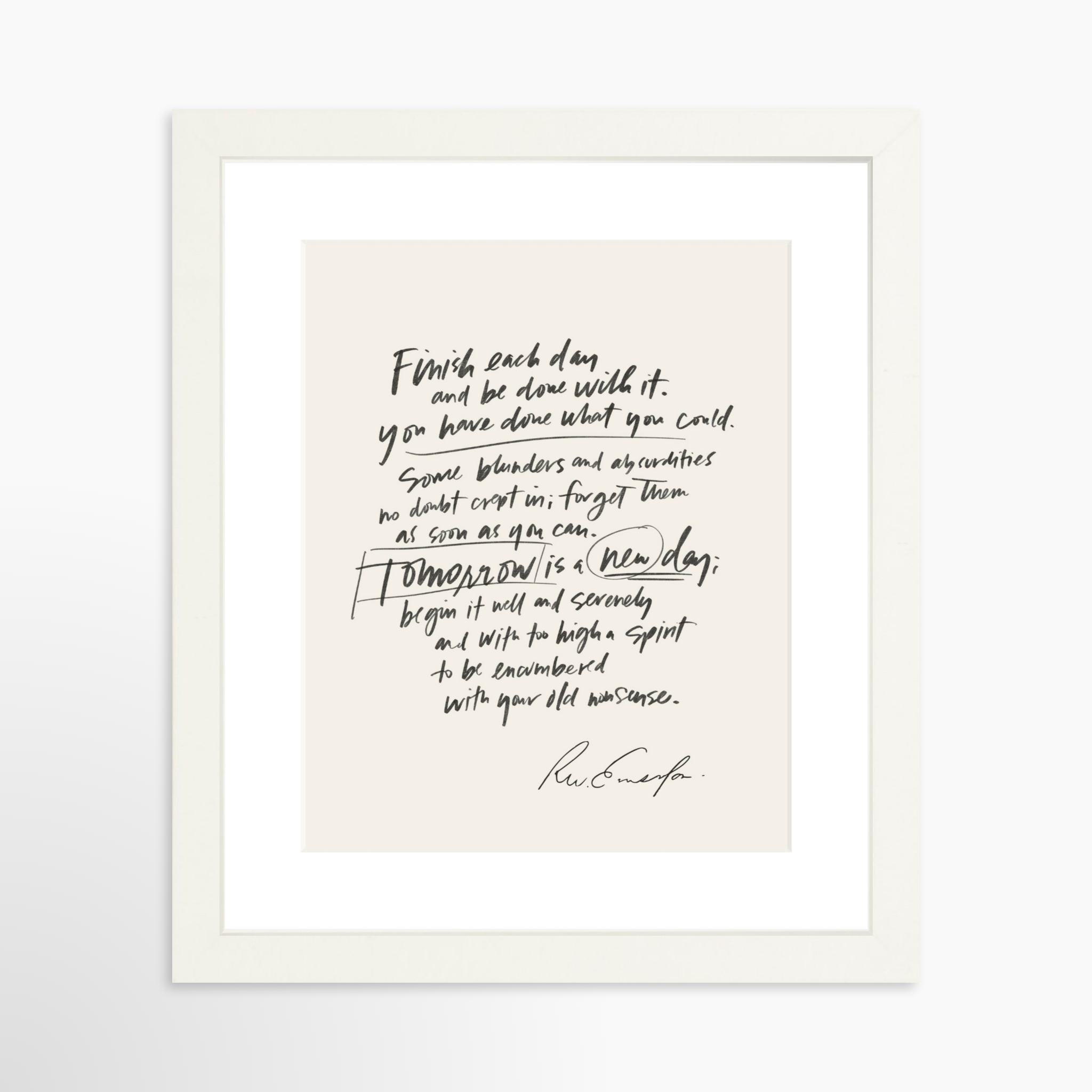 8x10 / White Frame + White Mat