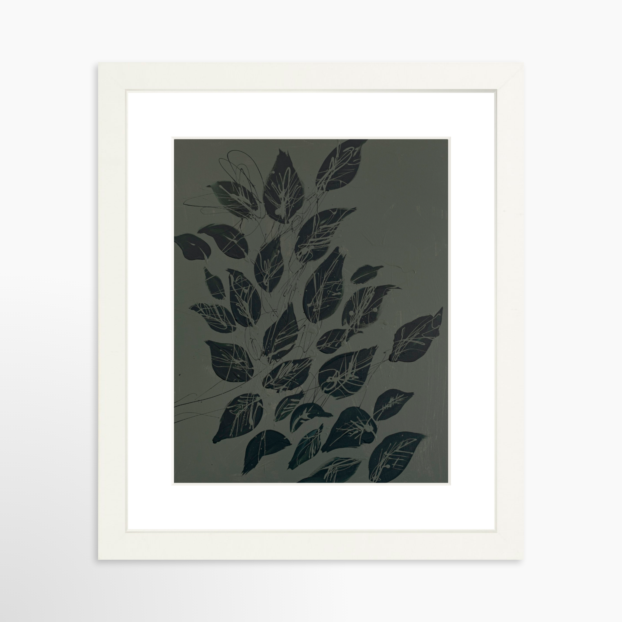 8x10 / White Frame + White Mat