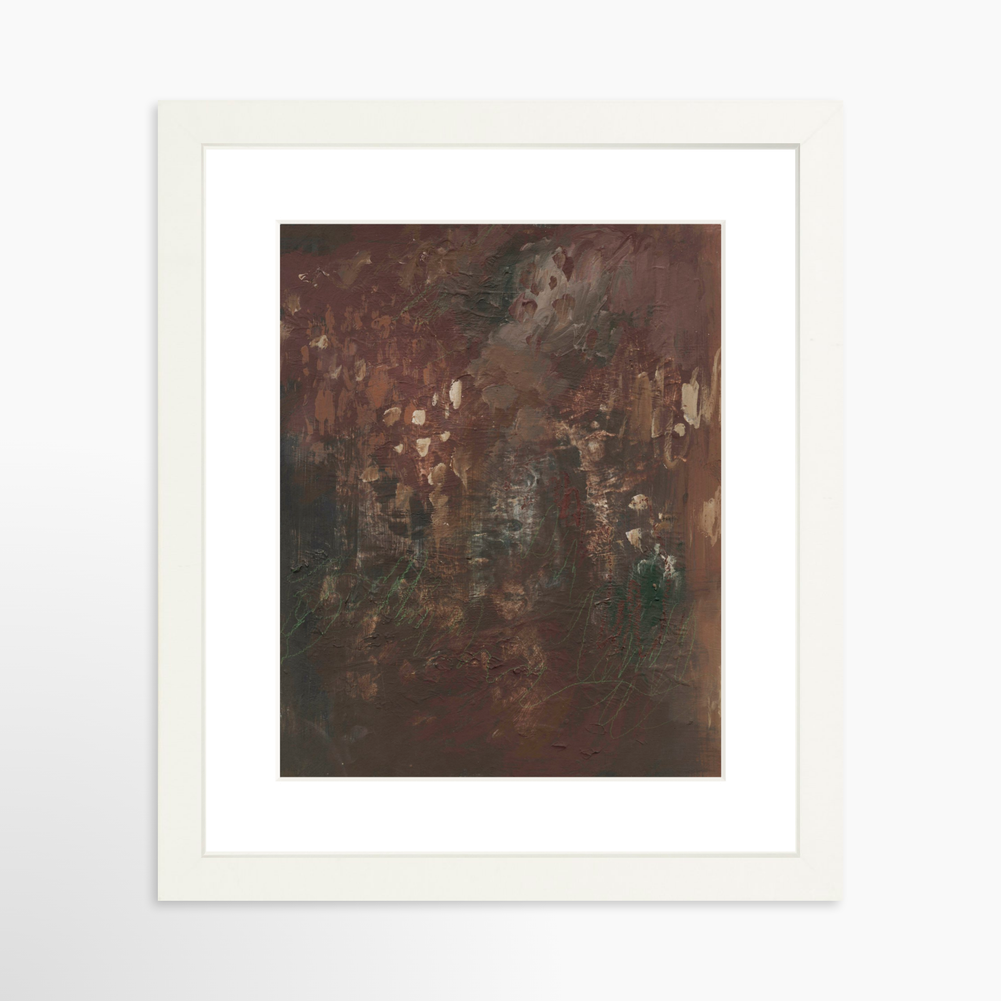 8x10 / White Frame + White Mat