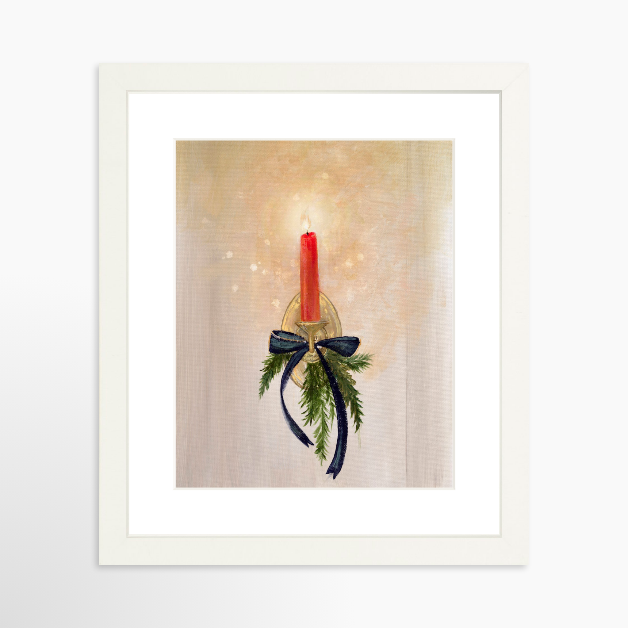 8x10 / White Frame + White Mat
