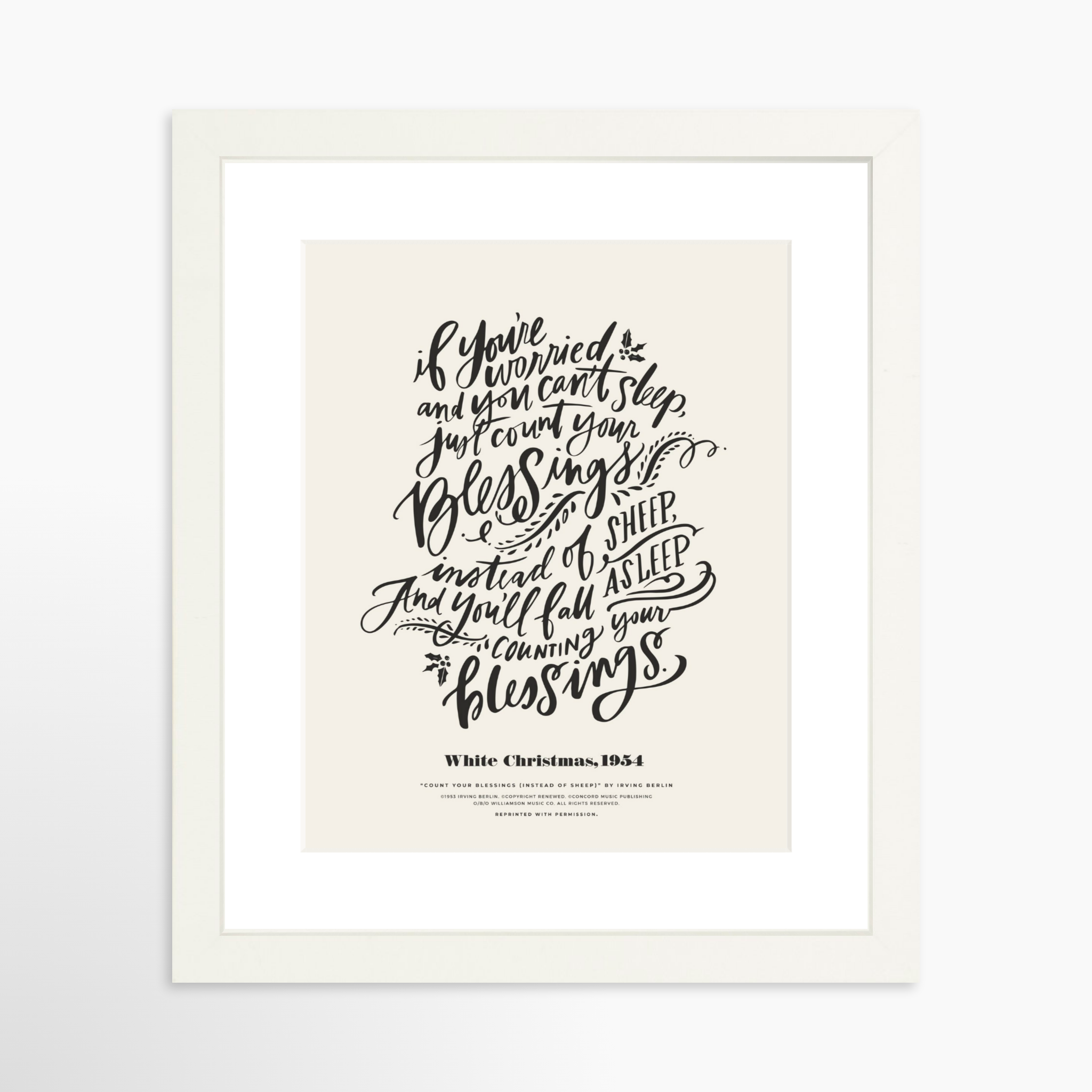 8x10 / White Frame + White Mat