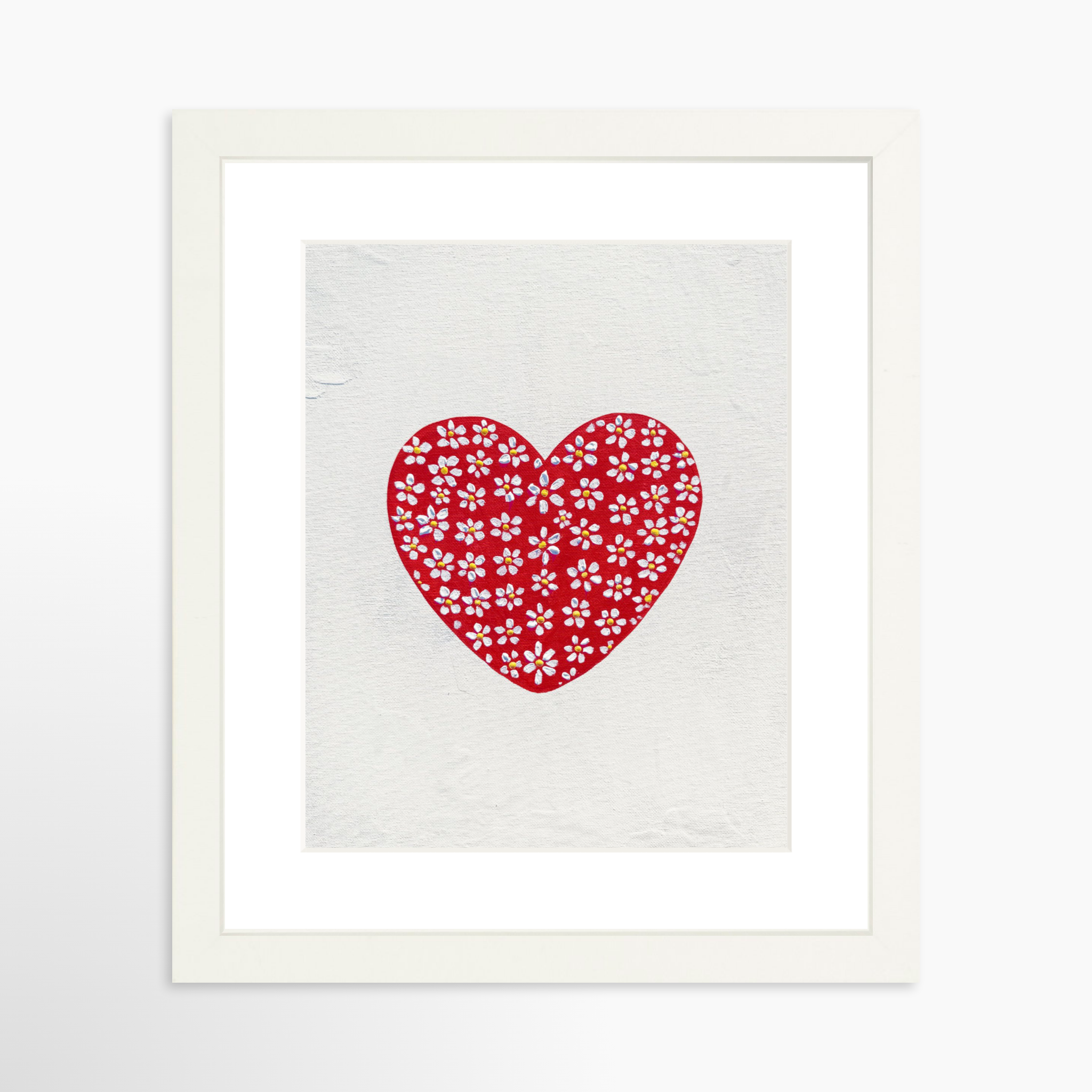 8x10 / White Frame + White Mat