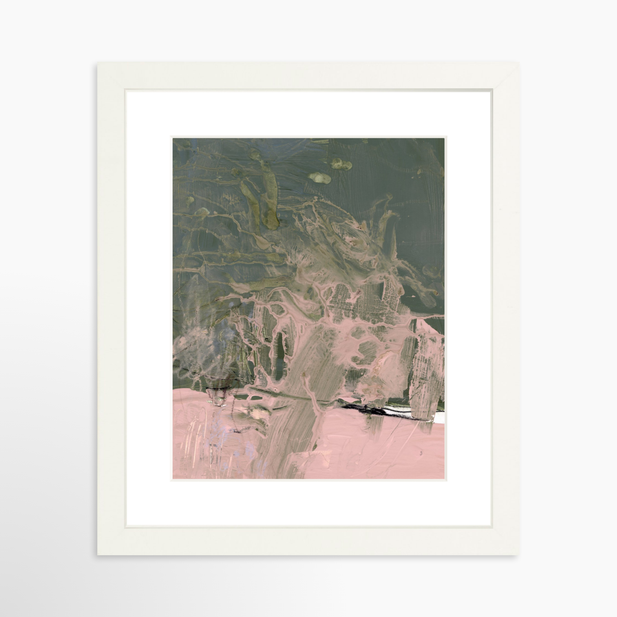 8x10 / White Frame + White Mat