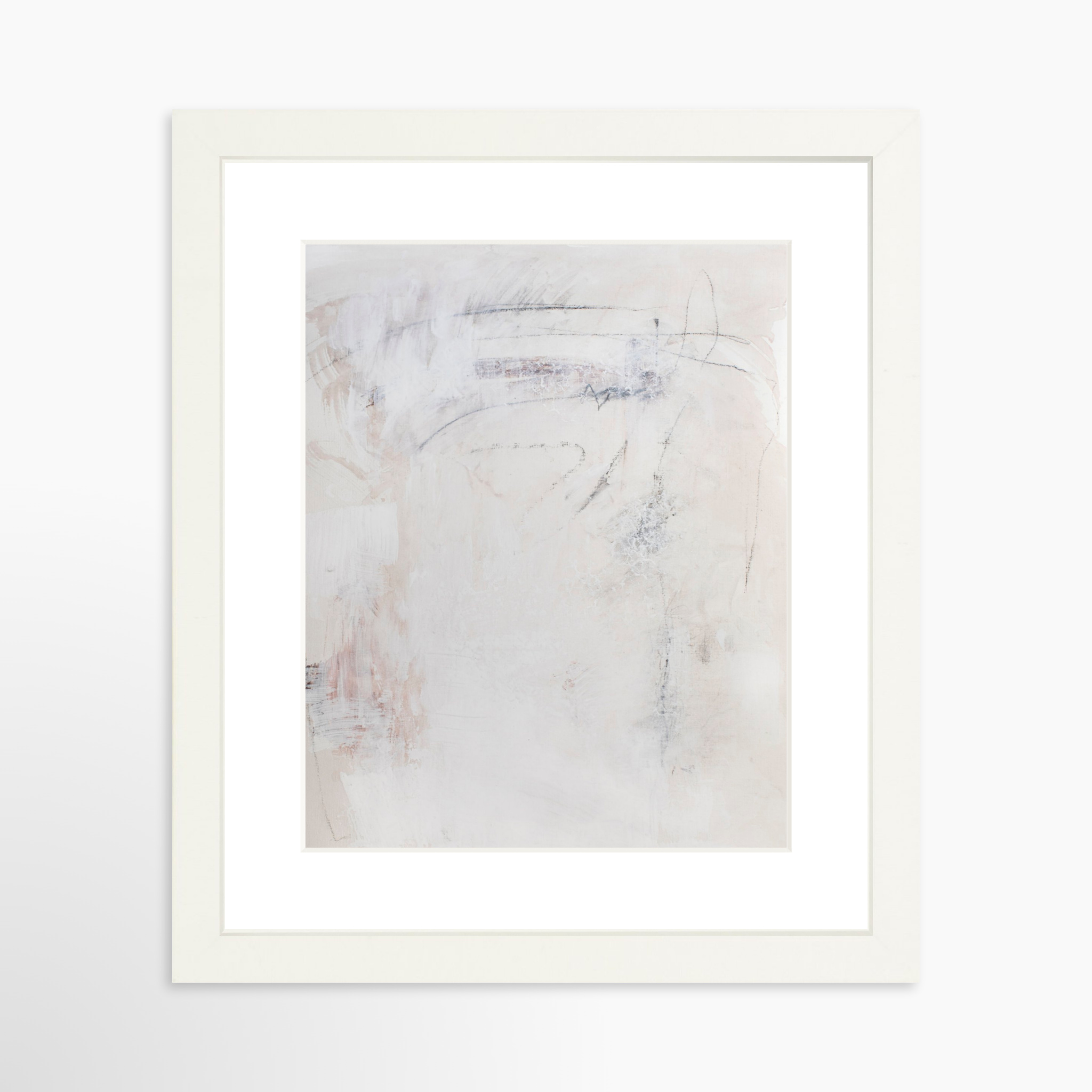 8x10 / White Frame + White Mat
