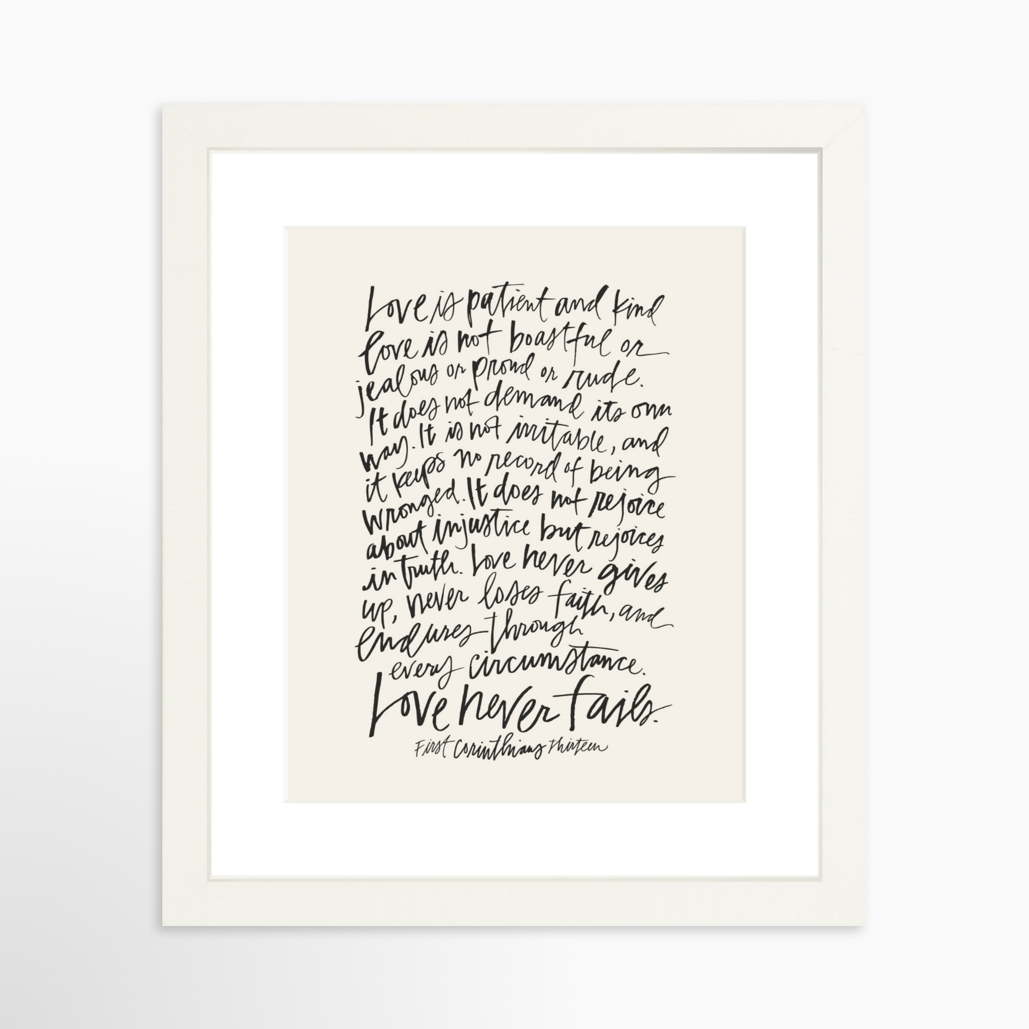 8x10 / White Frame + White Mat