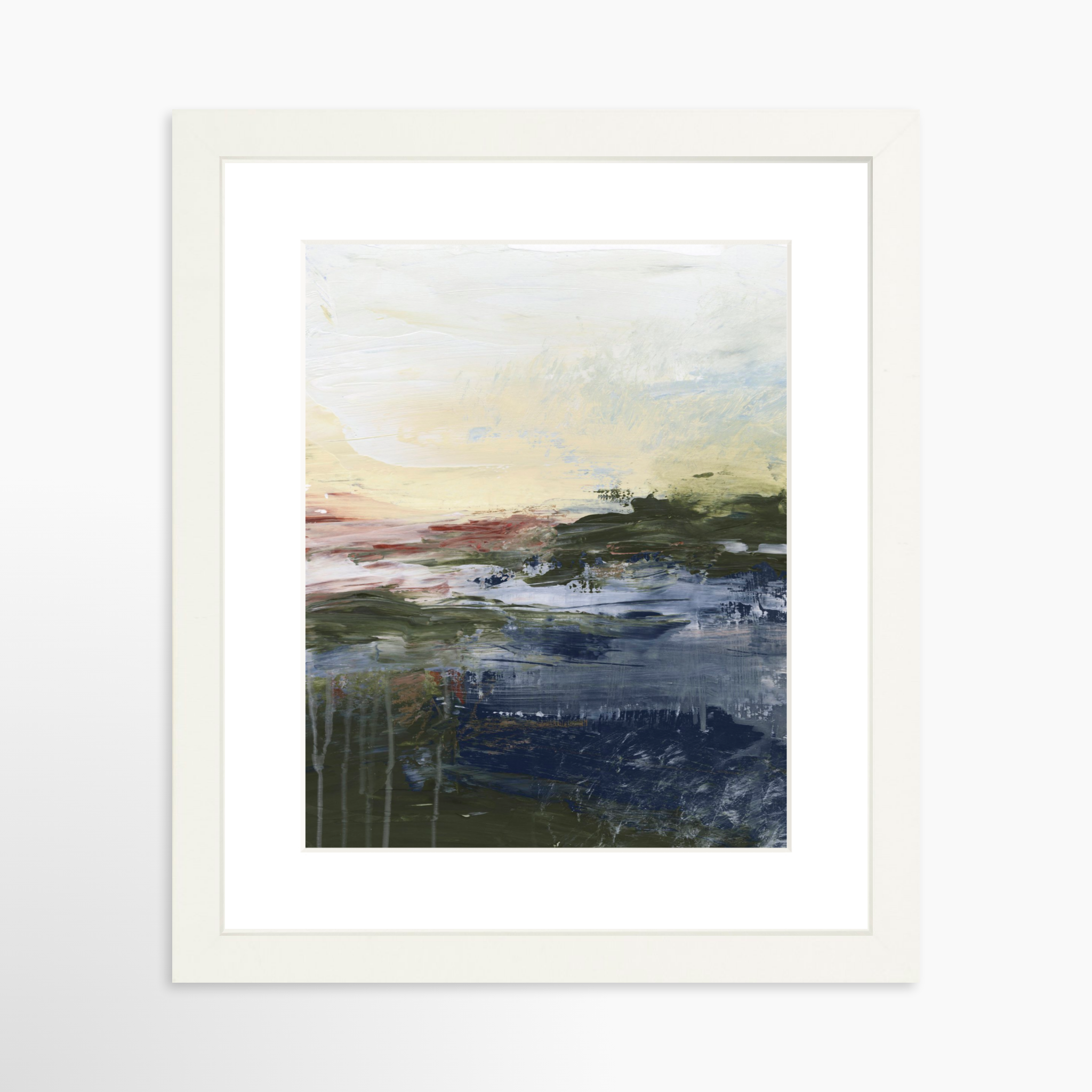8x10 / White Frame + White Mat