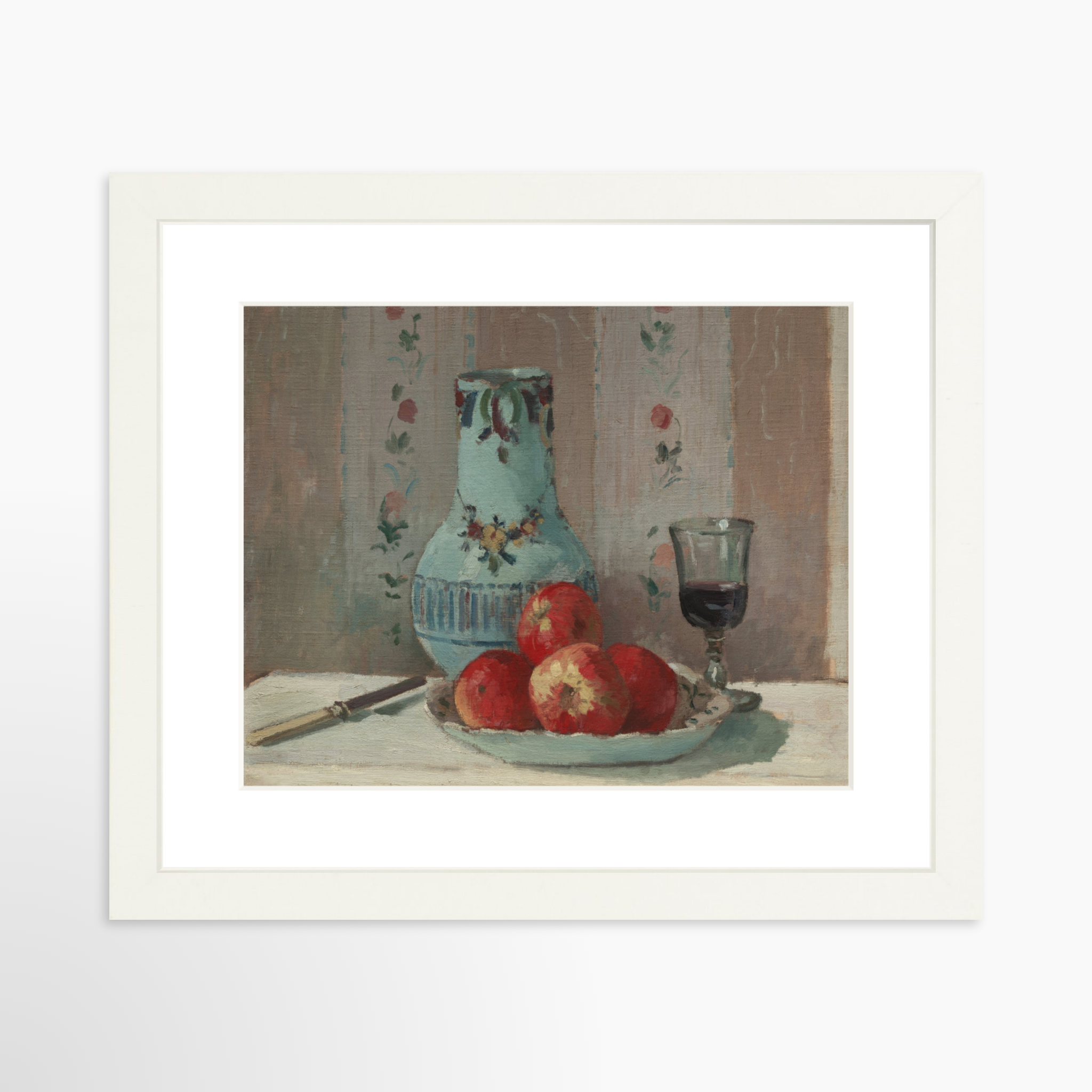 10x8 / White Frame + White Mat