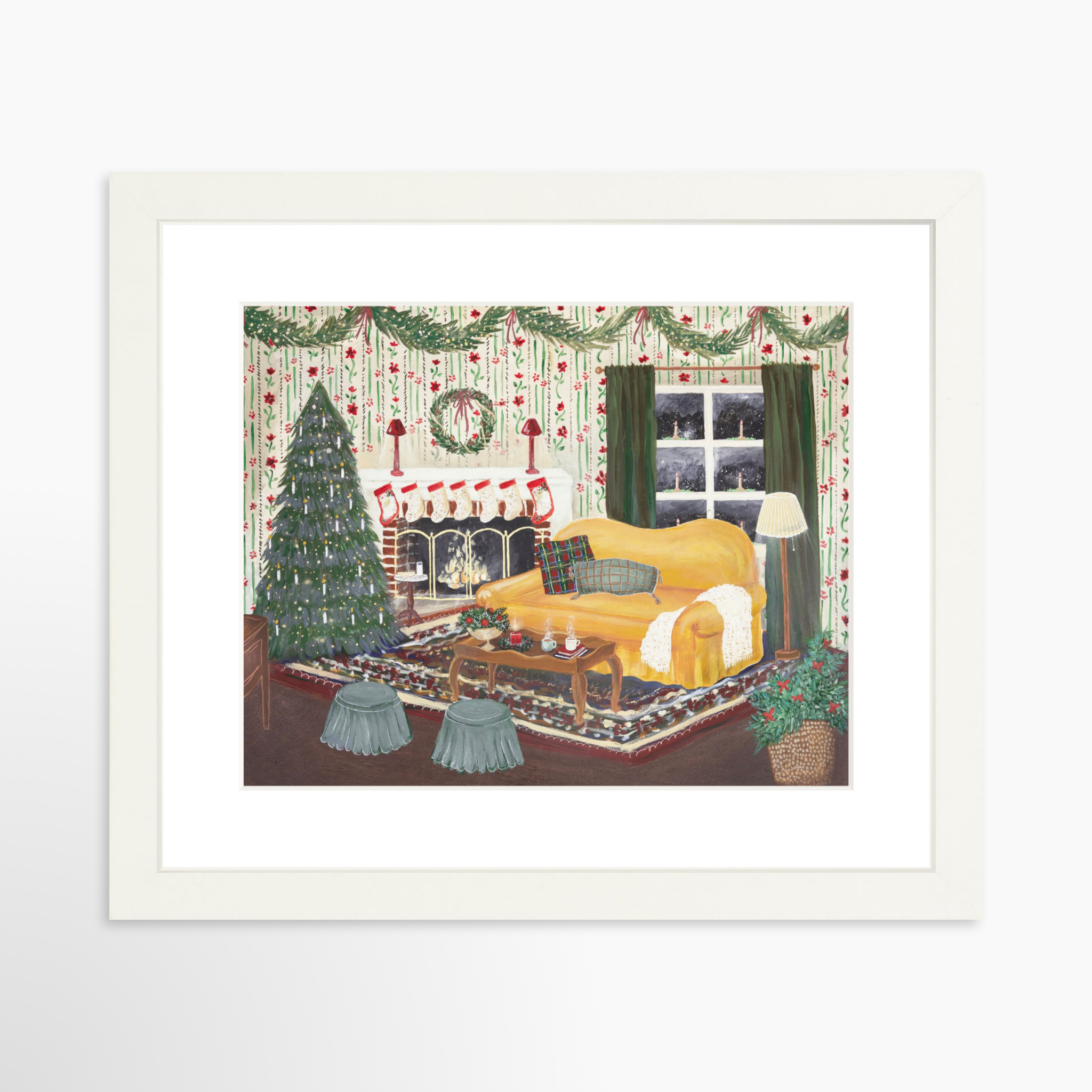 10x8 / White Frame + White Mat