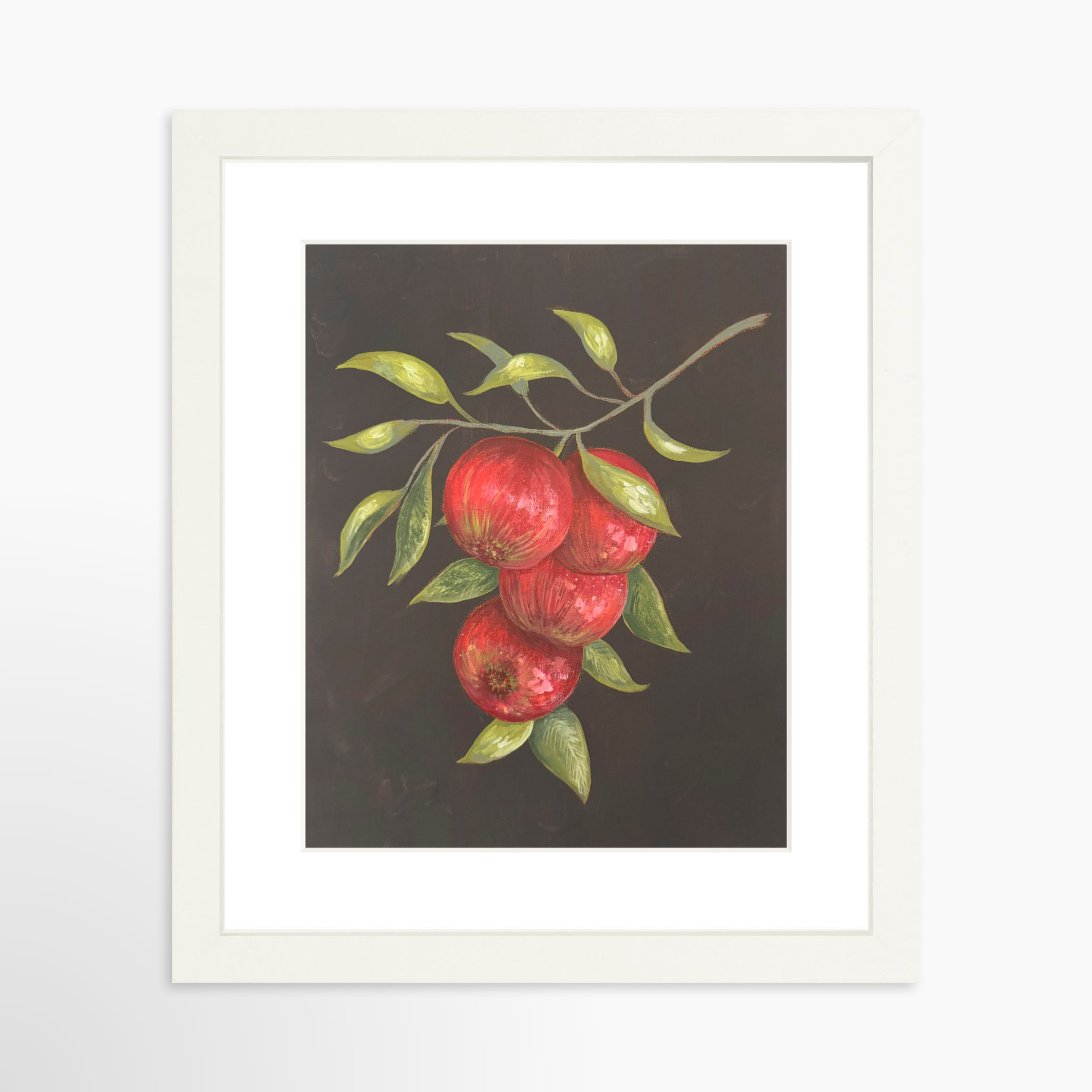 8x10 / White Frame + White Mat