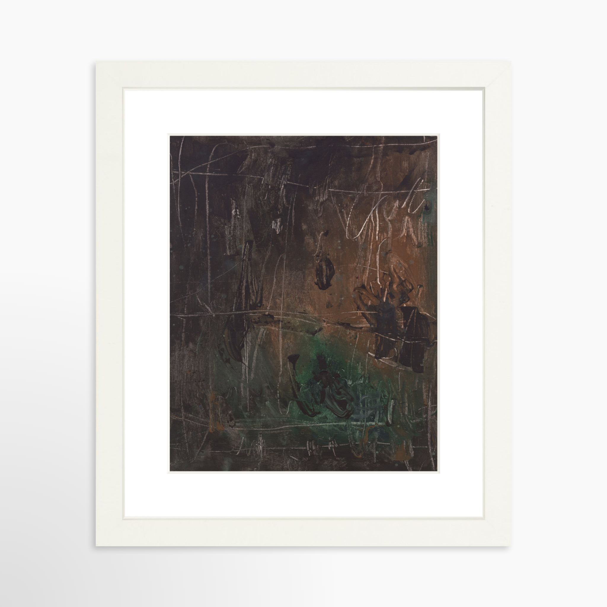 8x10 / White Frame + White Mat